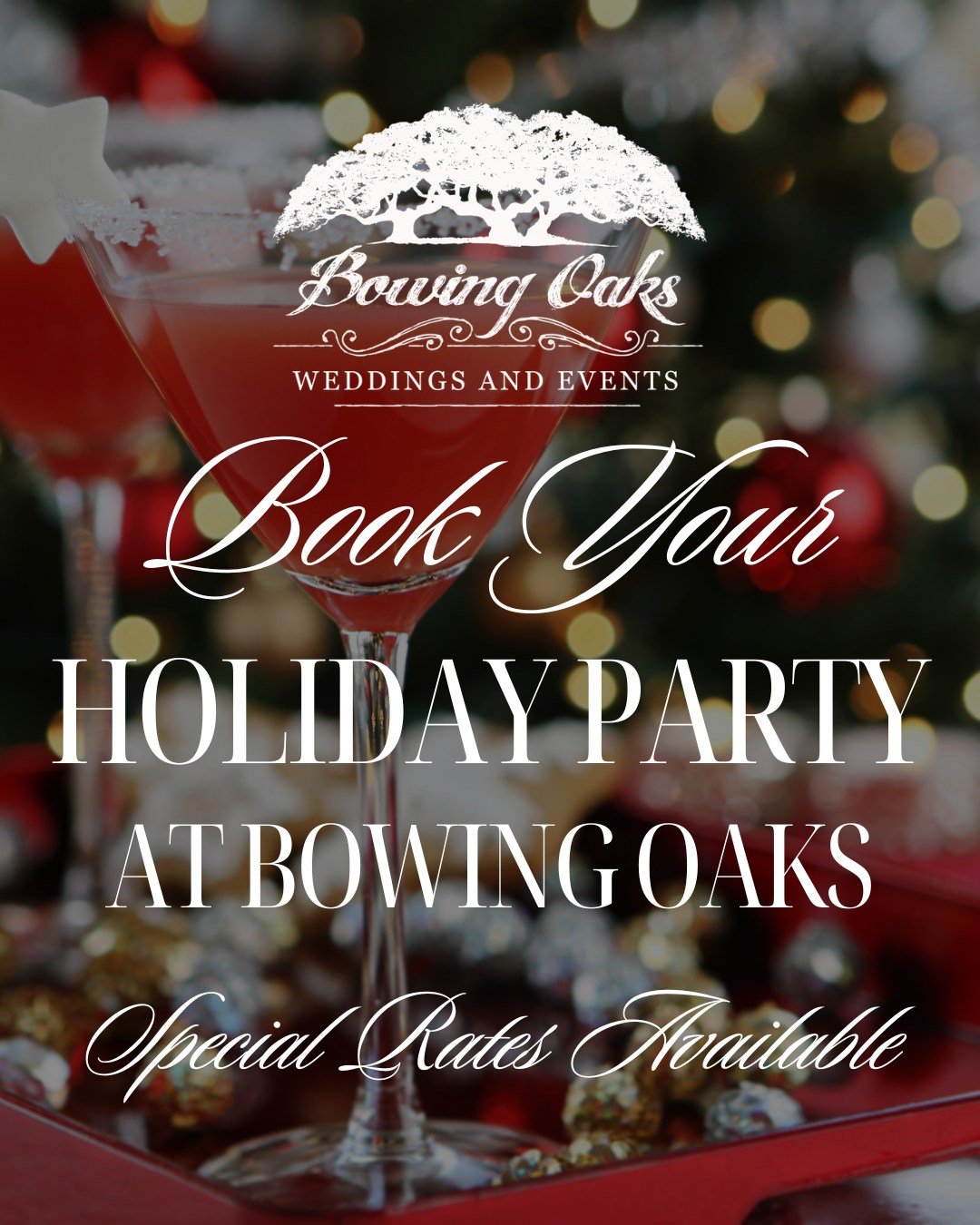 The holidays will be here before you know it... and the best party dates are already filling up! ✨🎄

Whether you're planning a company holiday party, client appreciation event, or end-of-year gathering, Bowing Oaks offers a warm, welcoming setting y