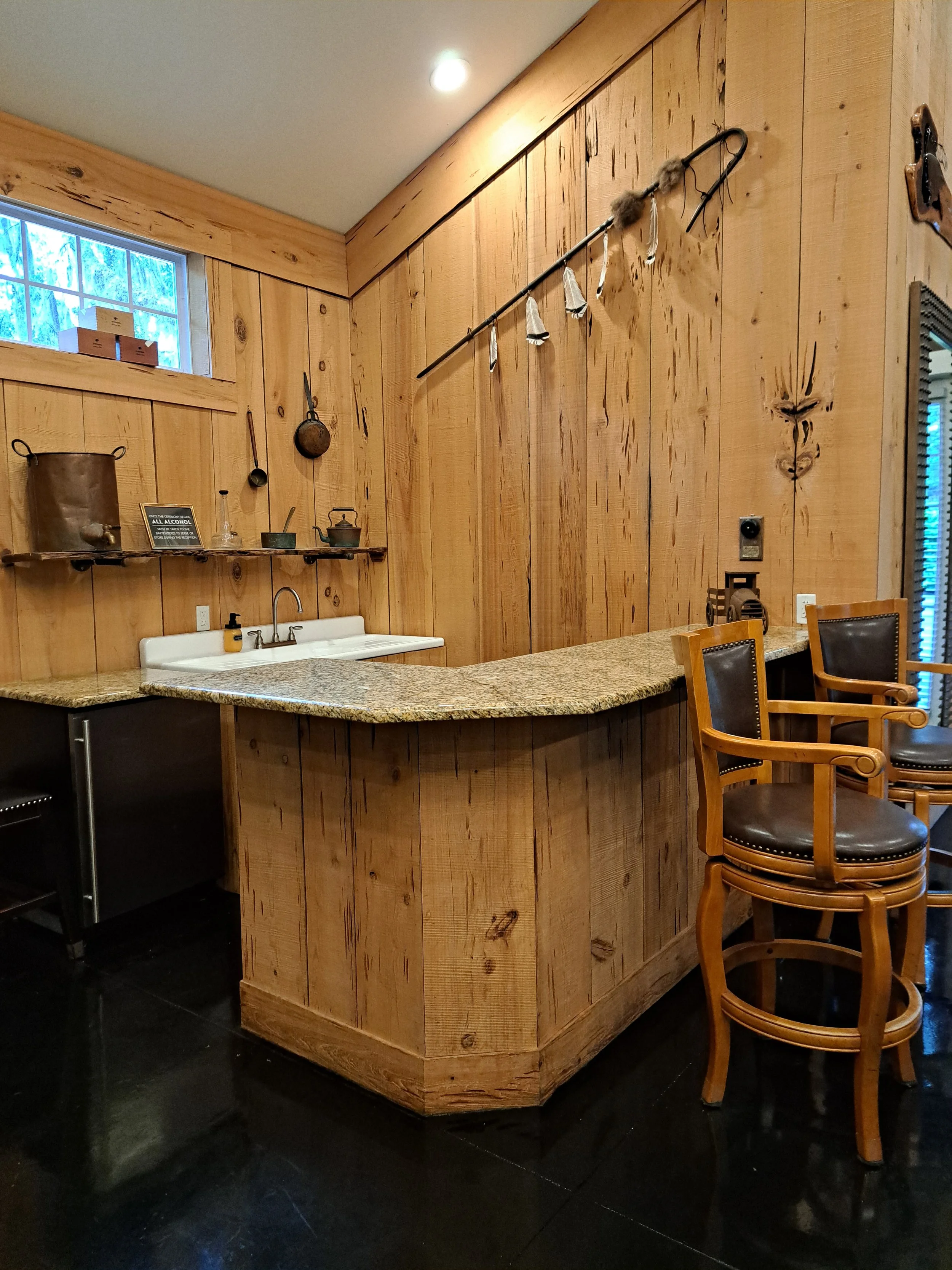 Bar with fridge and sink