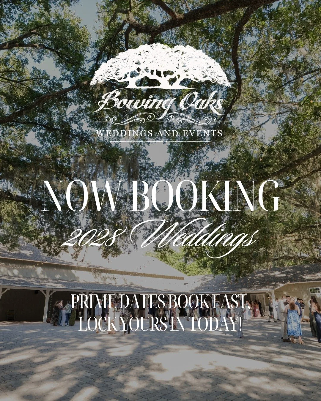 2028 Wedding Dates Are Now Open at Bowing Oaks! 🤍

Planning a 2028 wedding in Jacksonville, Florida? You can officially add Bowing Oaks to your venue search!

Our 2028 wedding calendar is now open, and couples who reserve their date now can lock in 