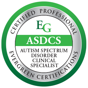 Autism Spectrum Disorder Clinical Specialist Certification Badge for Crystal Oehlers, Argyle Counselor at Harvest Counseling & Wellness specializing in ASD counseling in DFW.