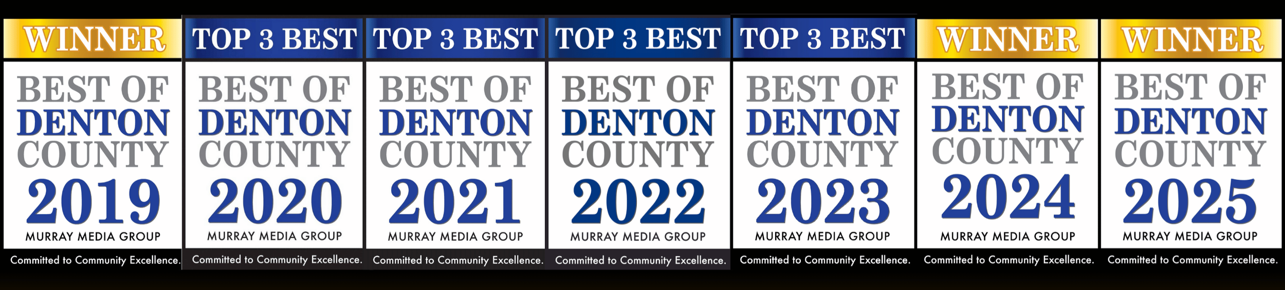 Awards for Best of Denton County since 2019. Voted winner and top 3 best by the residents of Denton County for Couples & Family Therapy, Mental Health Professional, Trauma Therapy, Child & Adolescent Therapy, & Mental Health Clinic