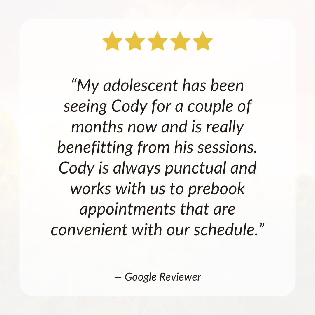 Google Review | Cody Allen | Argyle Teen & Family Counselor | Argyle, Denton, Northlake, TX