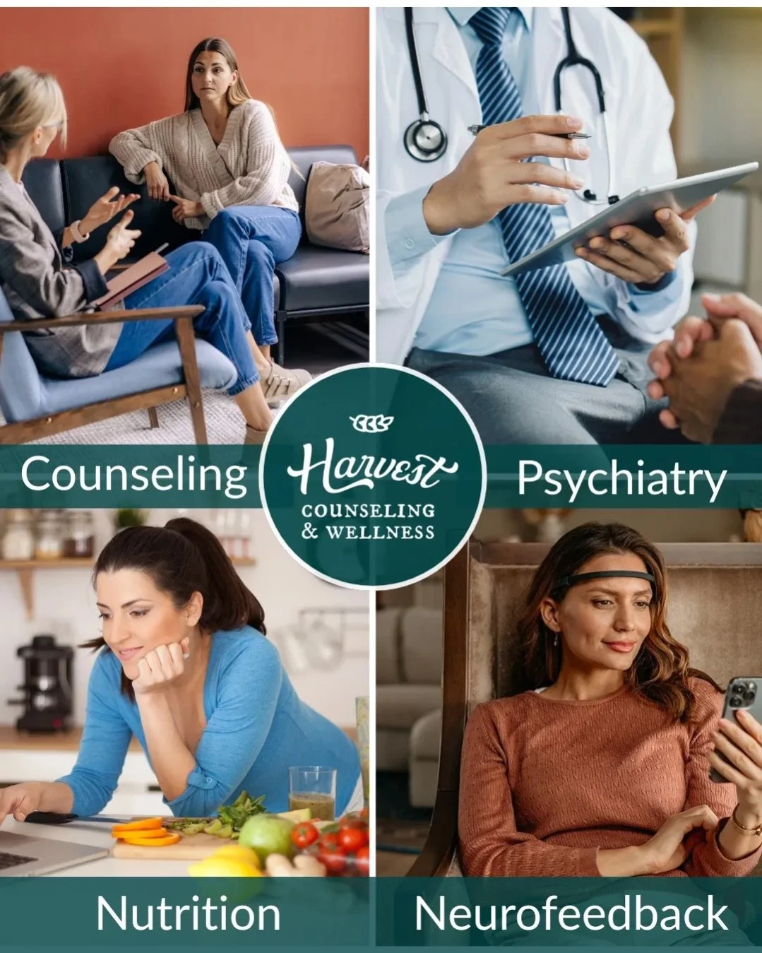 Most people treat mental health in pieces, but at Harvest Counseling &amp; Wellness, we believe true healing happens when the mind, body, and spirit are all supported simultaneously.

1️⃣ Full-Spectrum Counseling &amp; Clinical Therapy: Our clinical 