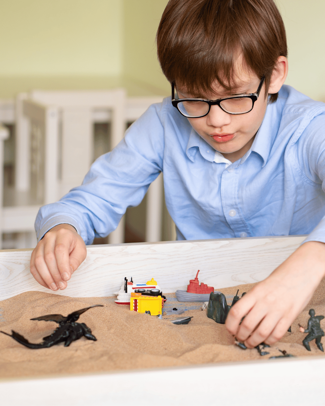 Child play therapy room in Argyle Texas for kids and families in Denton County.