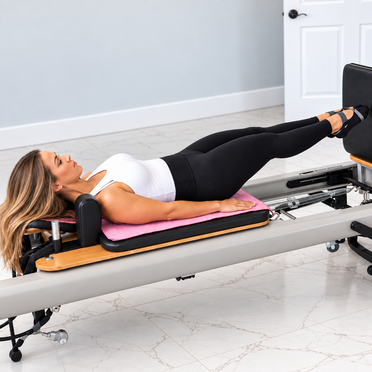 Woman practicing Jump Board Pilates at Renegade Pilates in Miami