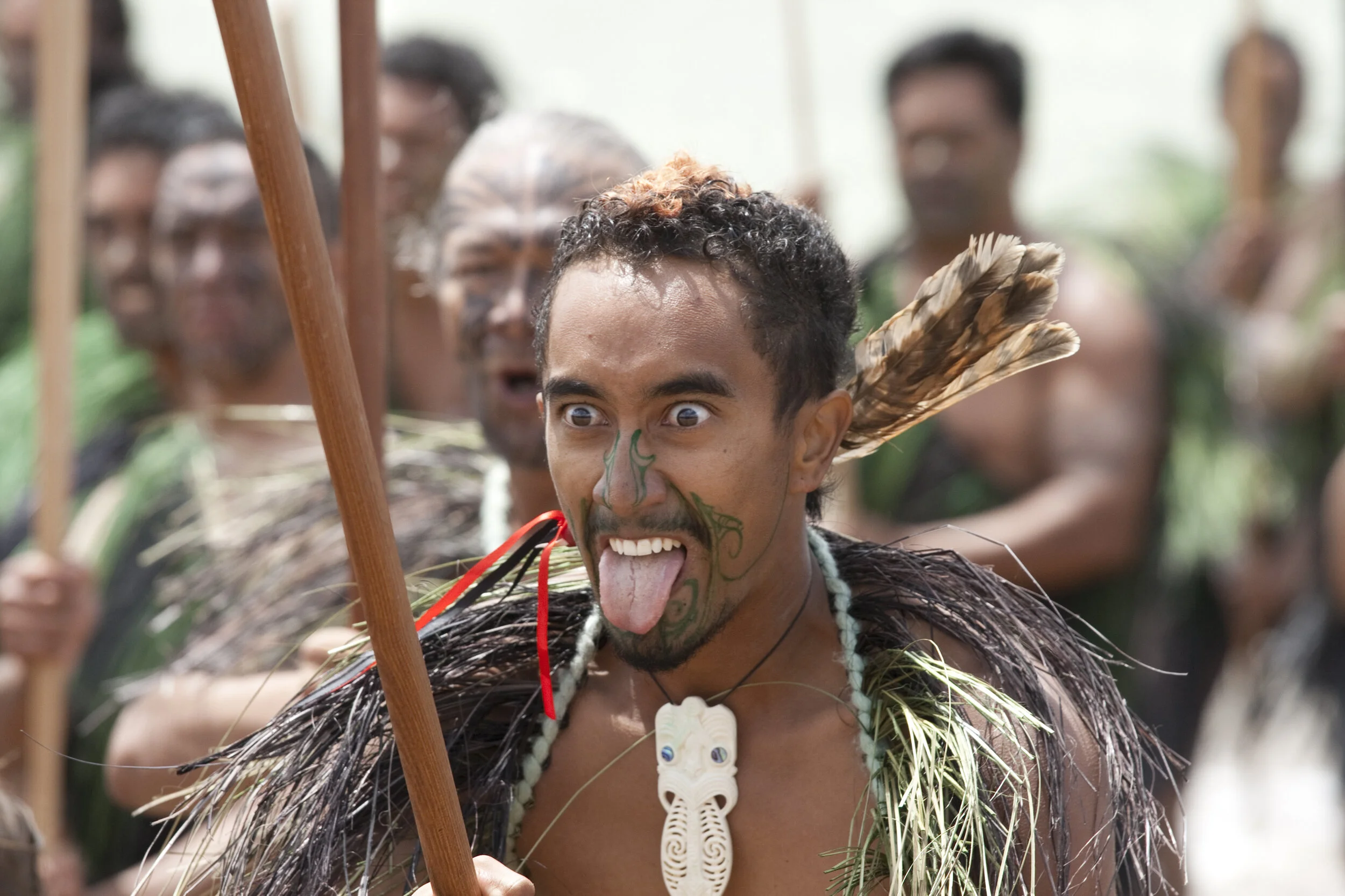 The Haka is a traditional war dance performed by Maori tribes. 