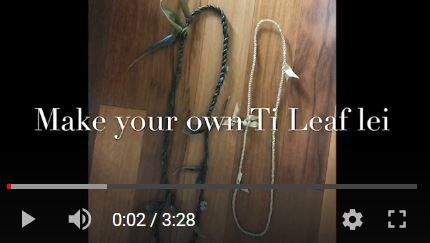 Make a Hawaiian Ti Leaf lei with ribbon and learn about Hawaii.