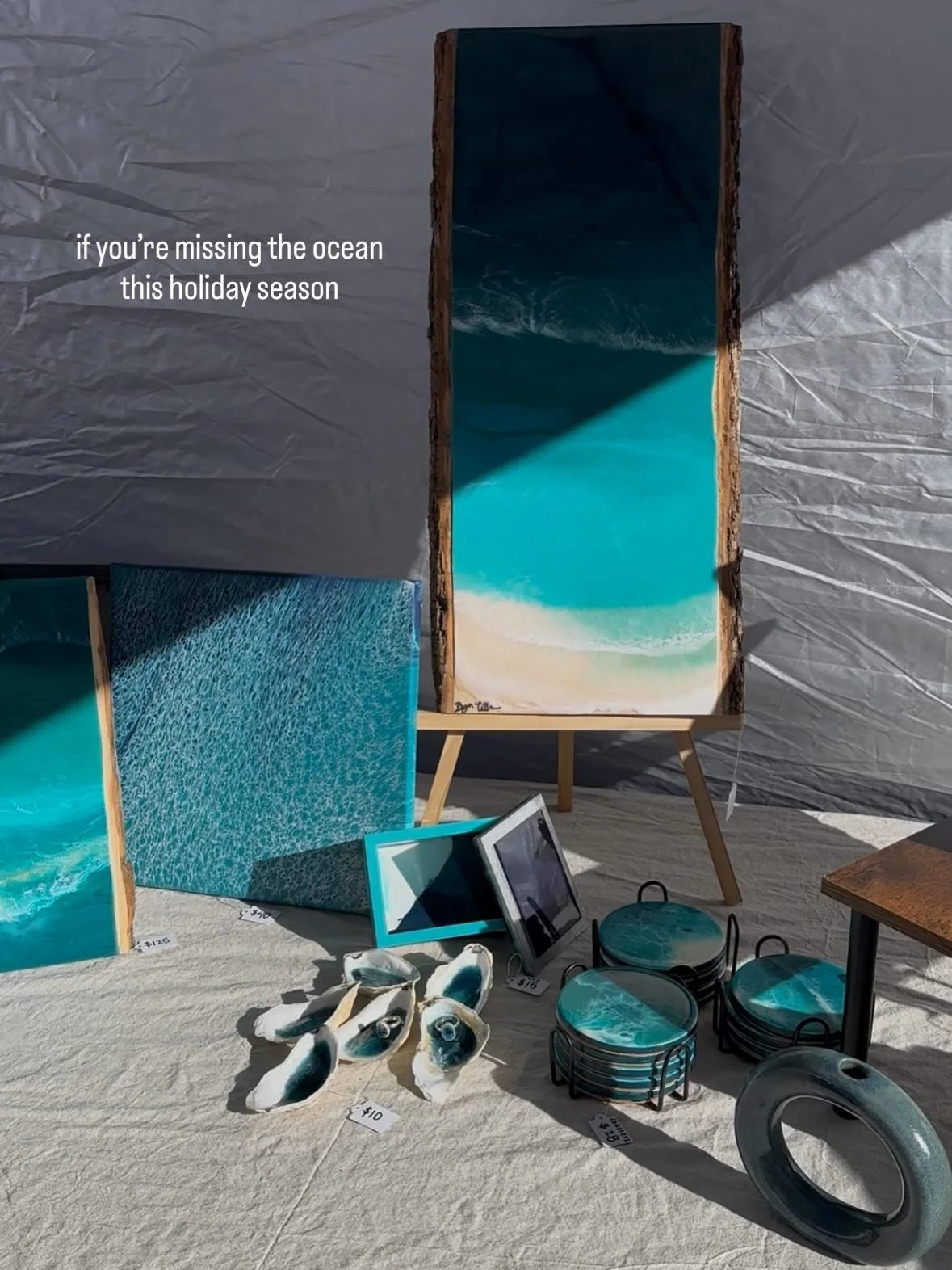 for me, these seascapes are so calming to look at and to create. they capture the beauty and also the mystery of the sea. if you&rsquo;d like to gift one to someone you love or to yourself, message me 💌