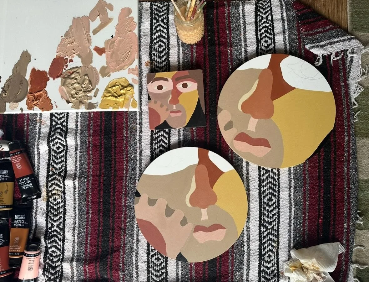 pieces of a face - part of my &lsquo;who are you &amp; what are you doing on my canvas?&rsquo; collection 👁️