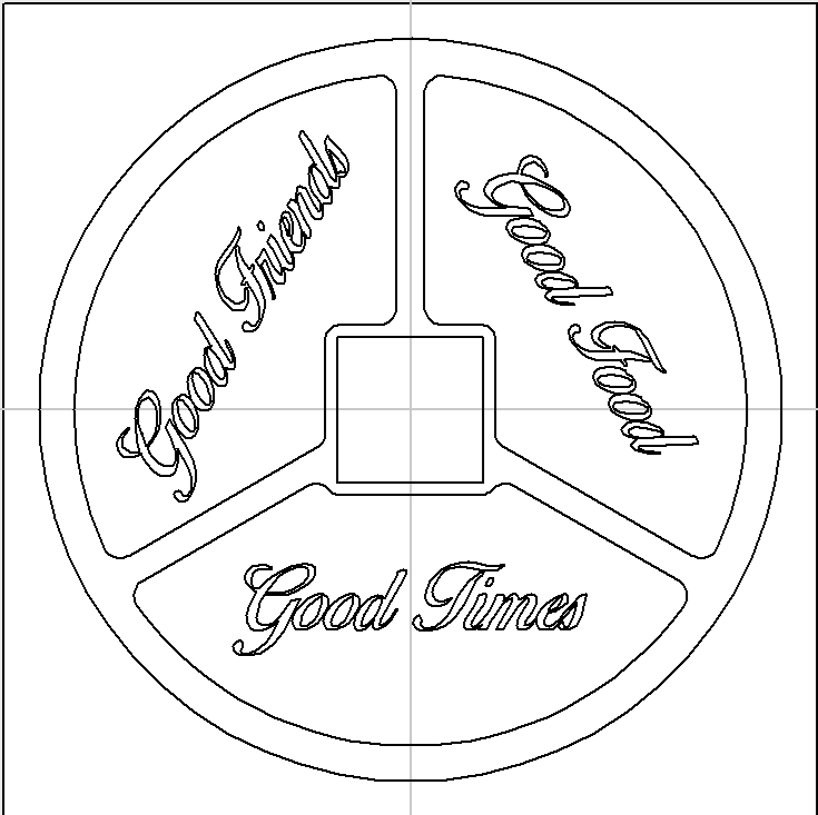 Good Friends Party Tray Square Dish SVG Design File