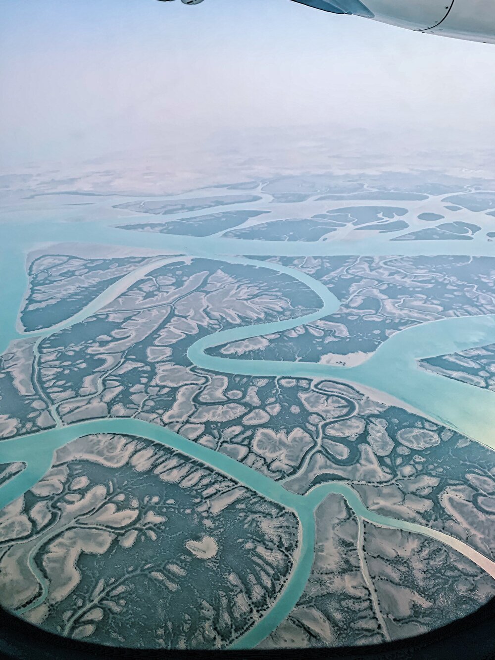 The view of Qeshm island mangrove from 5km up above.