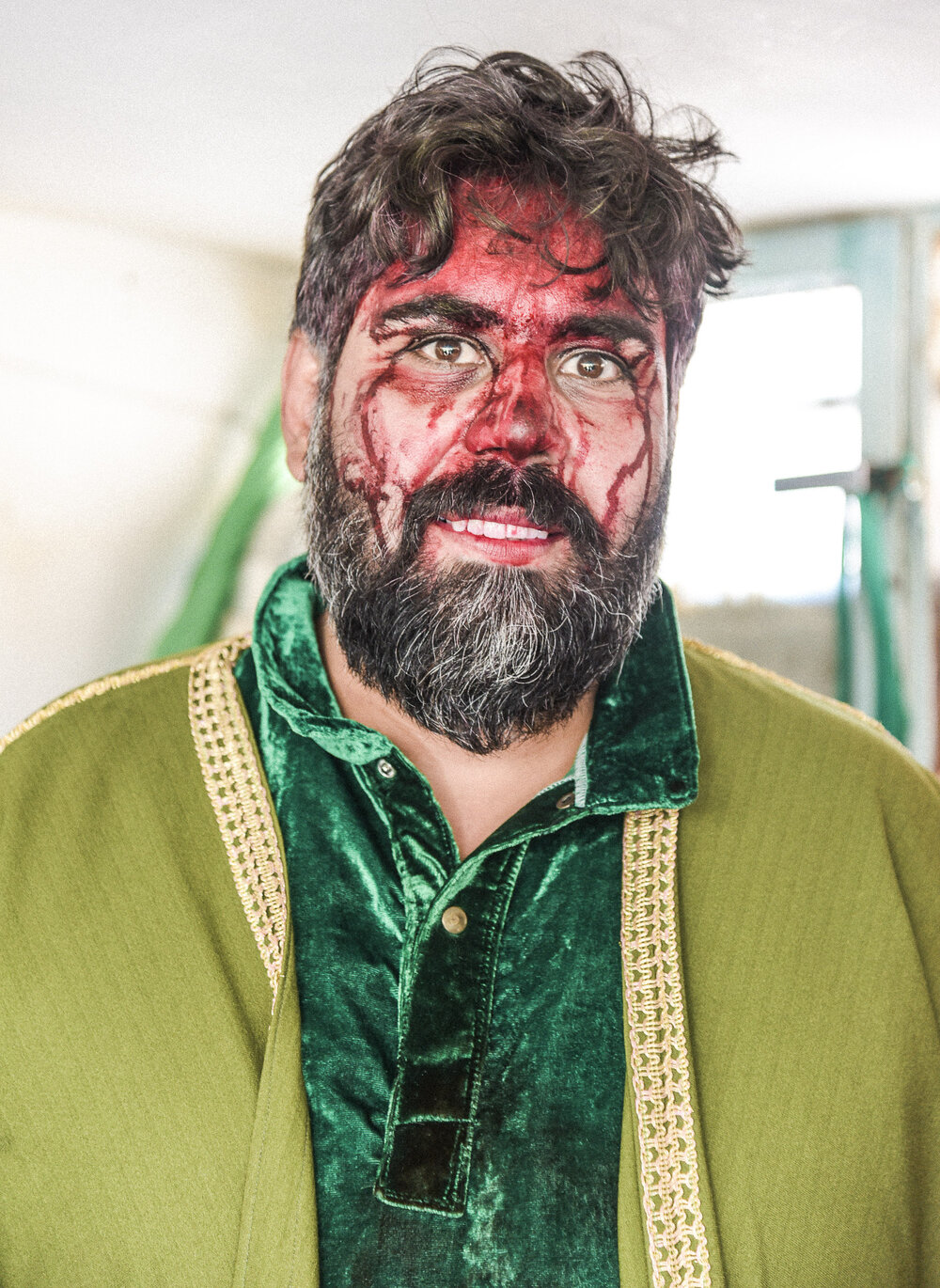 Portrait de l'acteur qui a joué Imam Hossein après la performance à Qazāān