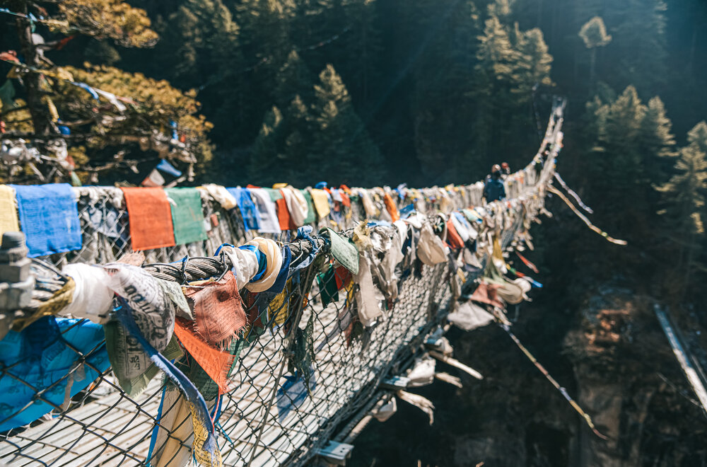 Metal rope bridges are everywhere in the Everest region. (Copy)