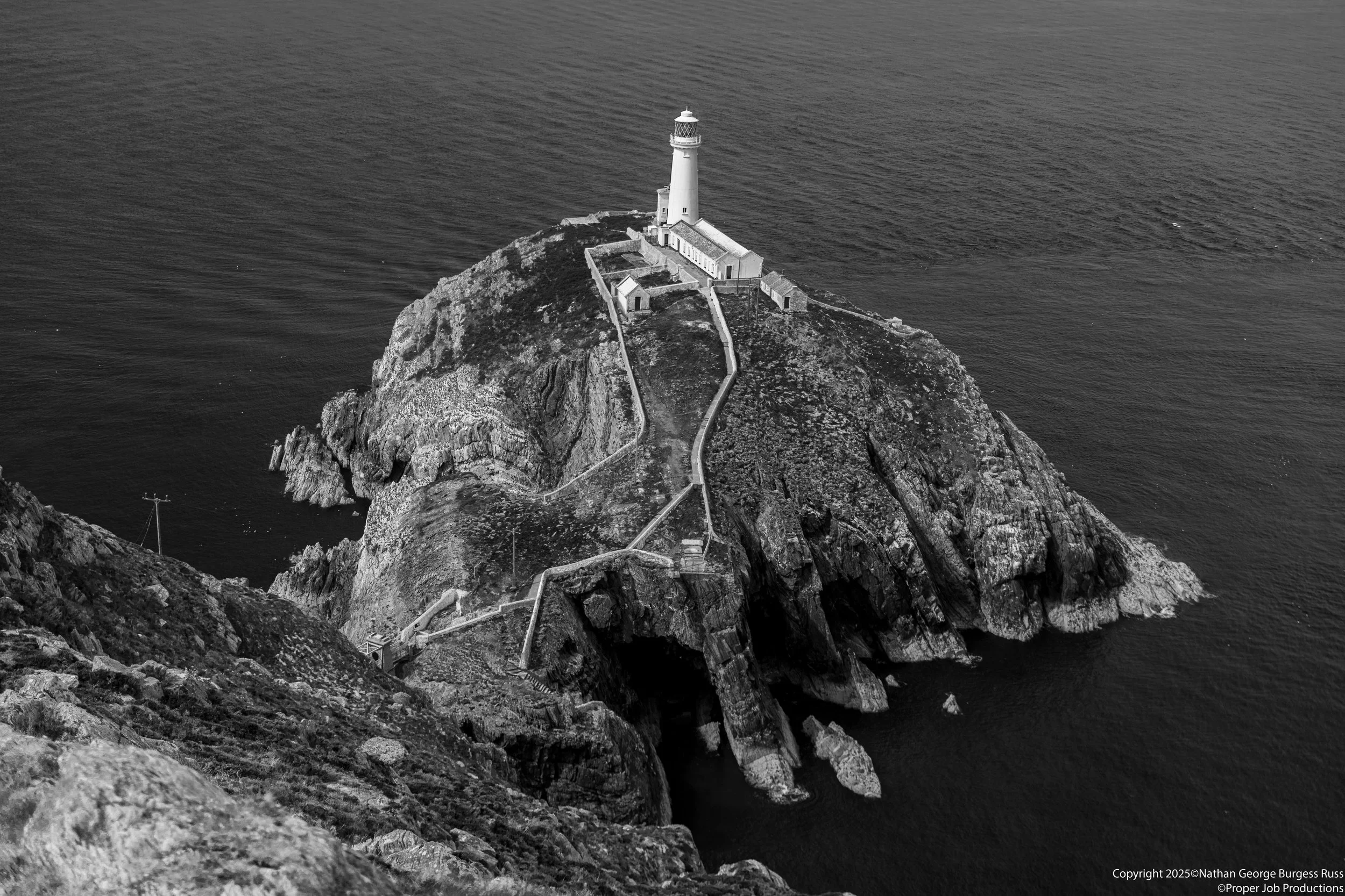 South Stack and Lighthouse from the Royal Observor Corp lookout.
