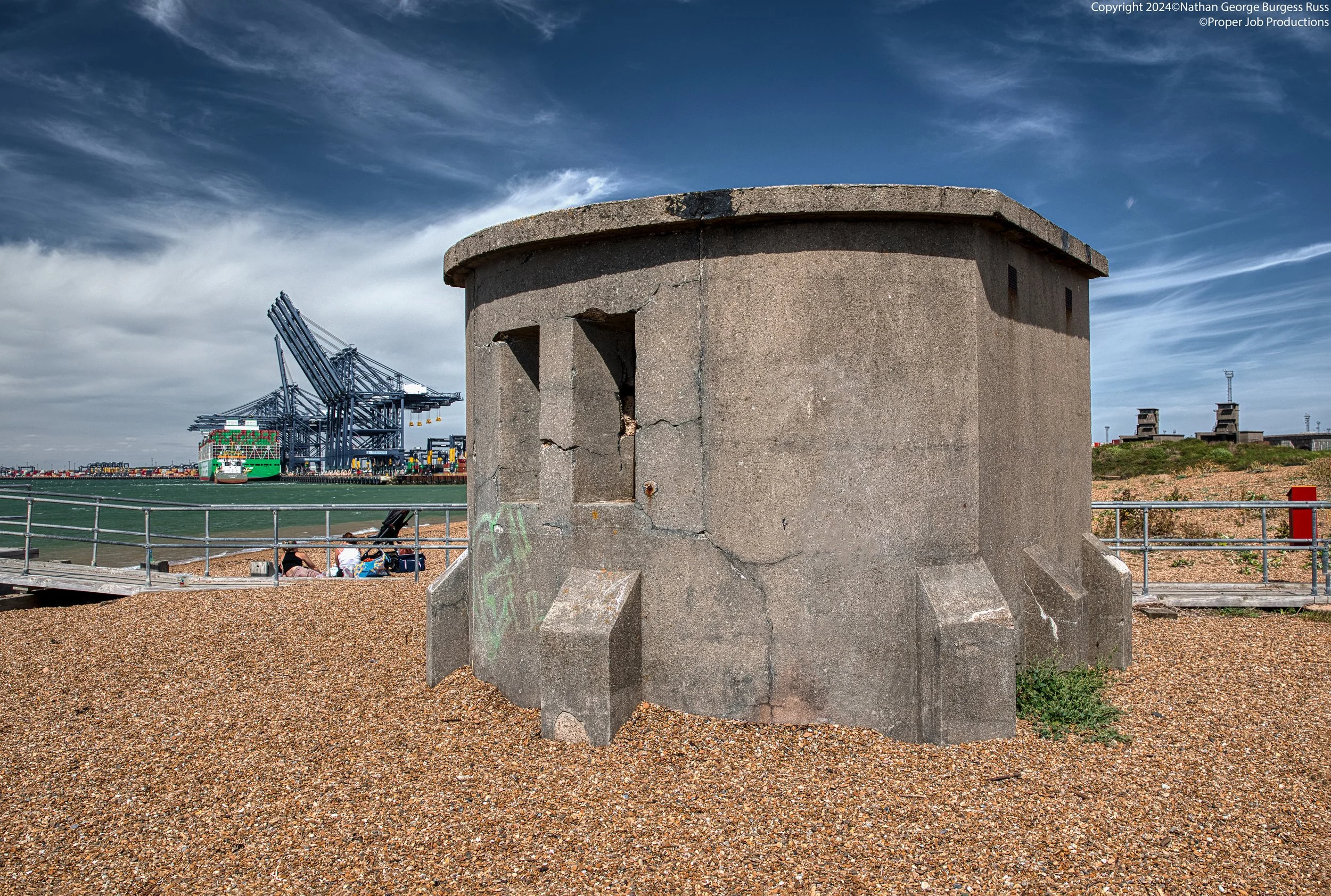 Pillbox on Landguard Point keeping guard over the channel into Felixstowe and Harwich ports