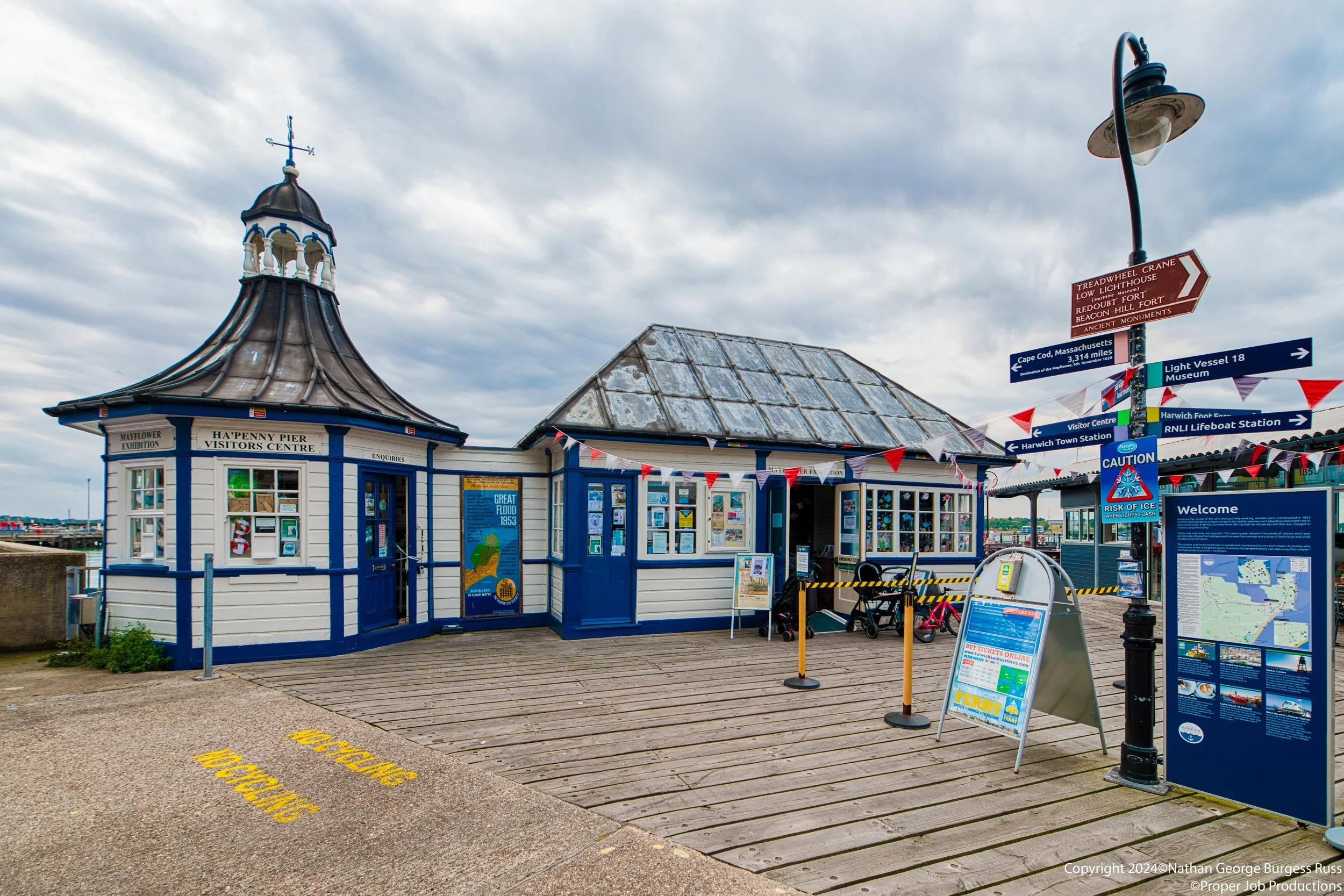 The Harwich Ha'penny Pier visitor centre.
The visitor centre was originally built as the ticket office for the pier when it opened in 1853.