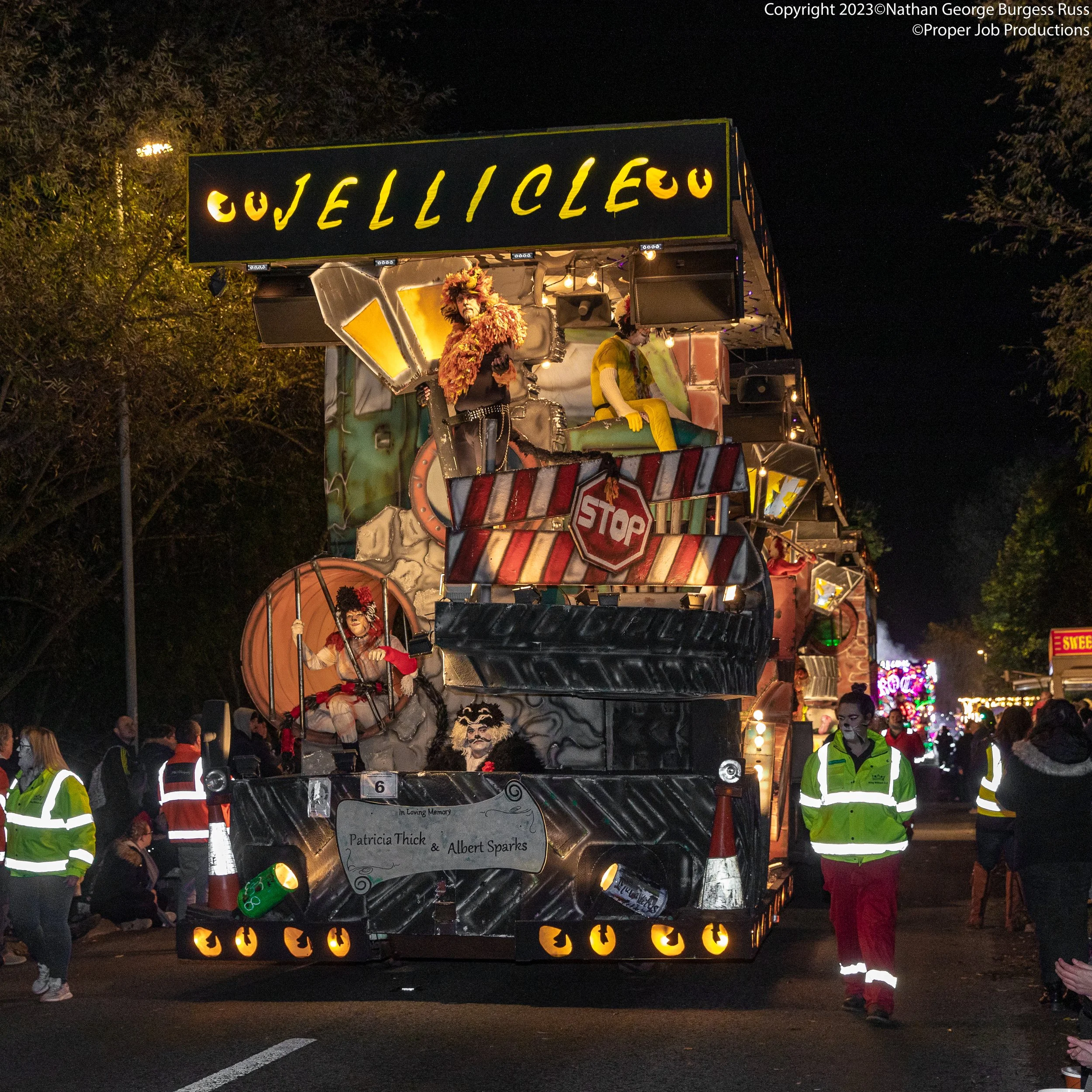 Jellicle by King William Carnival Club at Glastonbury Carnival 2022. 

This tableaux Cart was inspired by the song "Jellicle Songs for Jellicle Cats" from the musical "Cats"