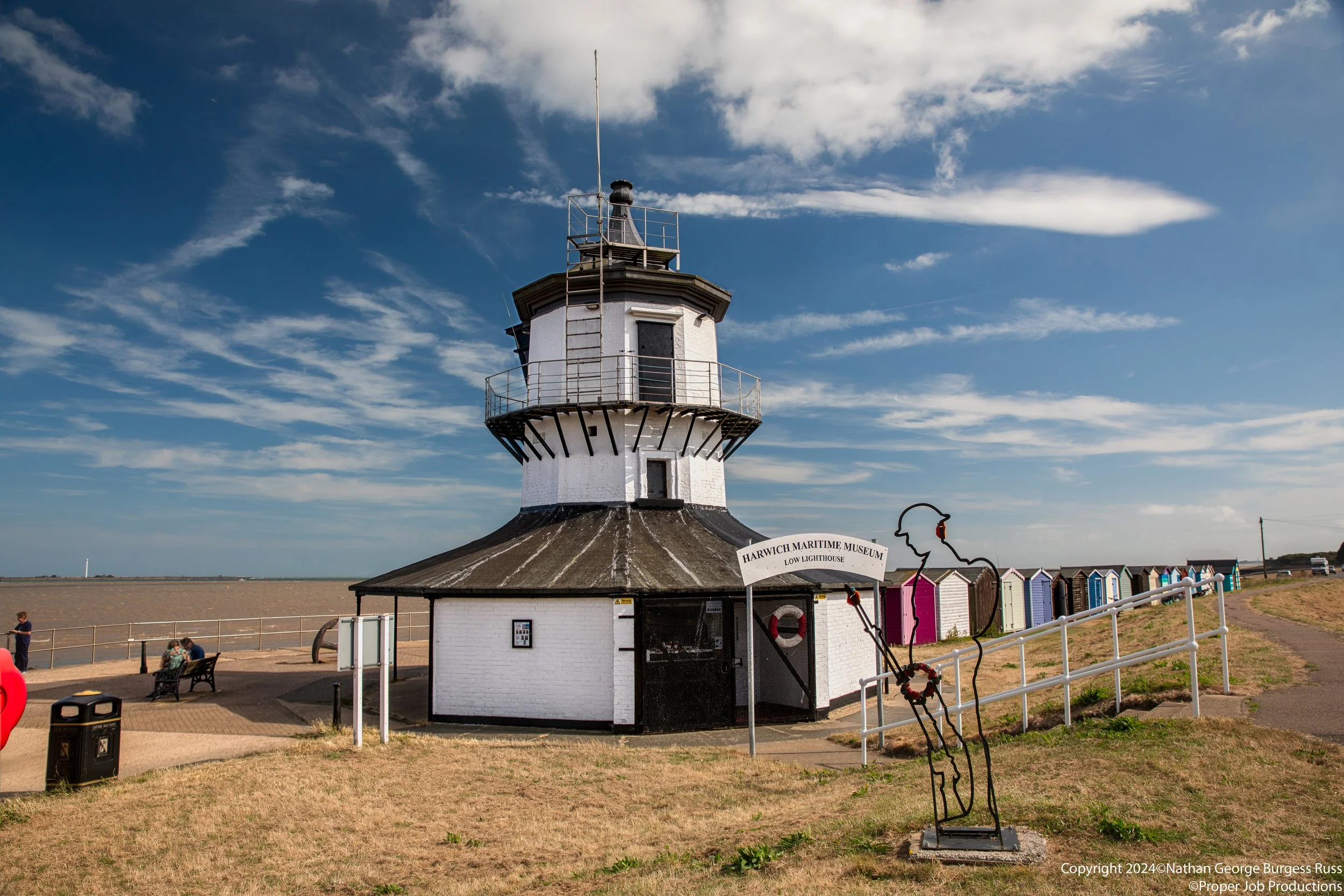 Harwich Low Lighthouse is a 16.5 metre tall brick building with 10 sides, which was built in 1818 as a replacement for the 17th century wooden Lighthouses. Originally built by John Rennie senior on the behalf of Major-General Francis Slater Rebow, wh