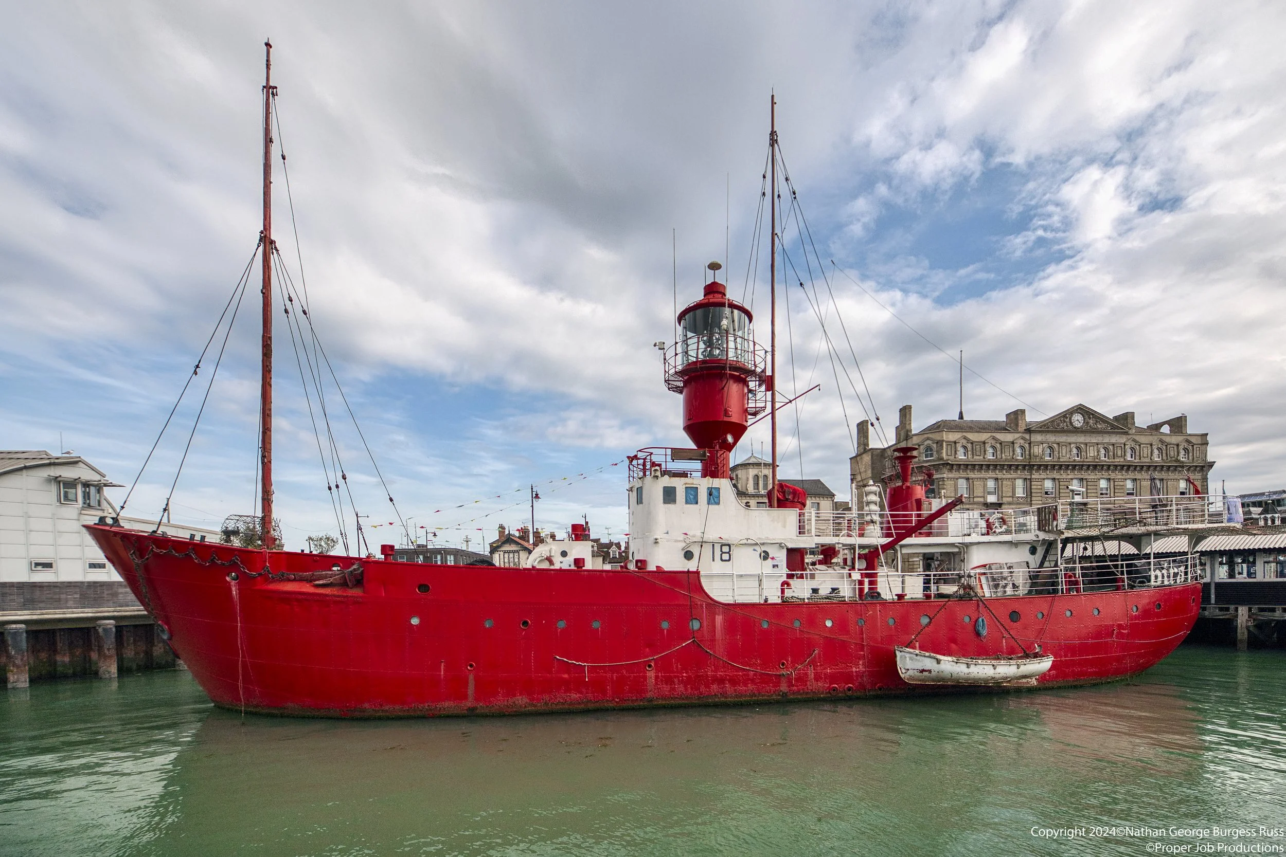 Trinity House Lightvessel 18 in Harwich port