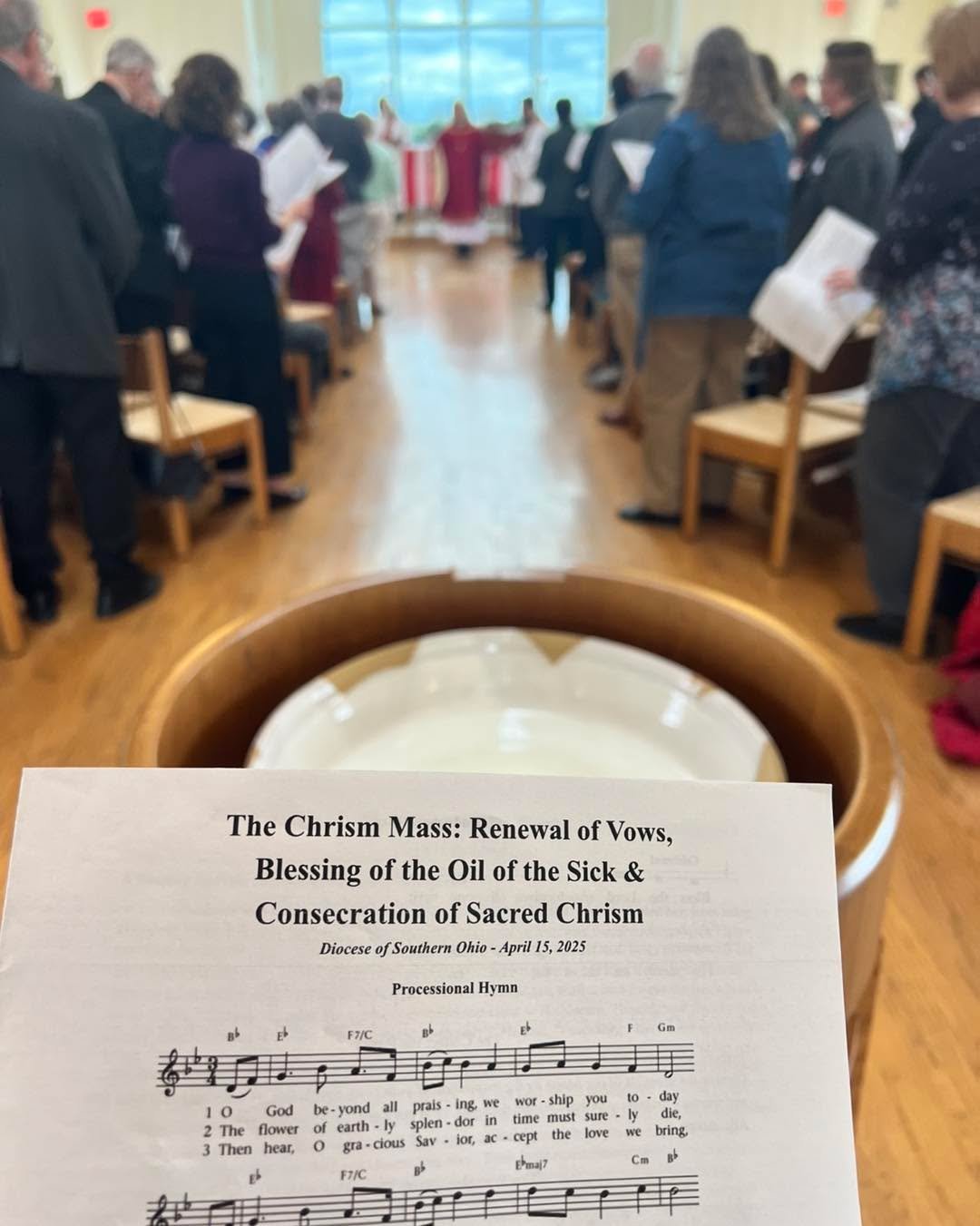 Today the clergy of the diocese gathered to renew their vows. The house was full.