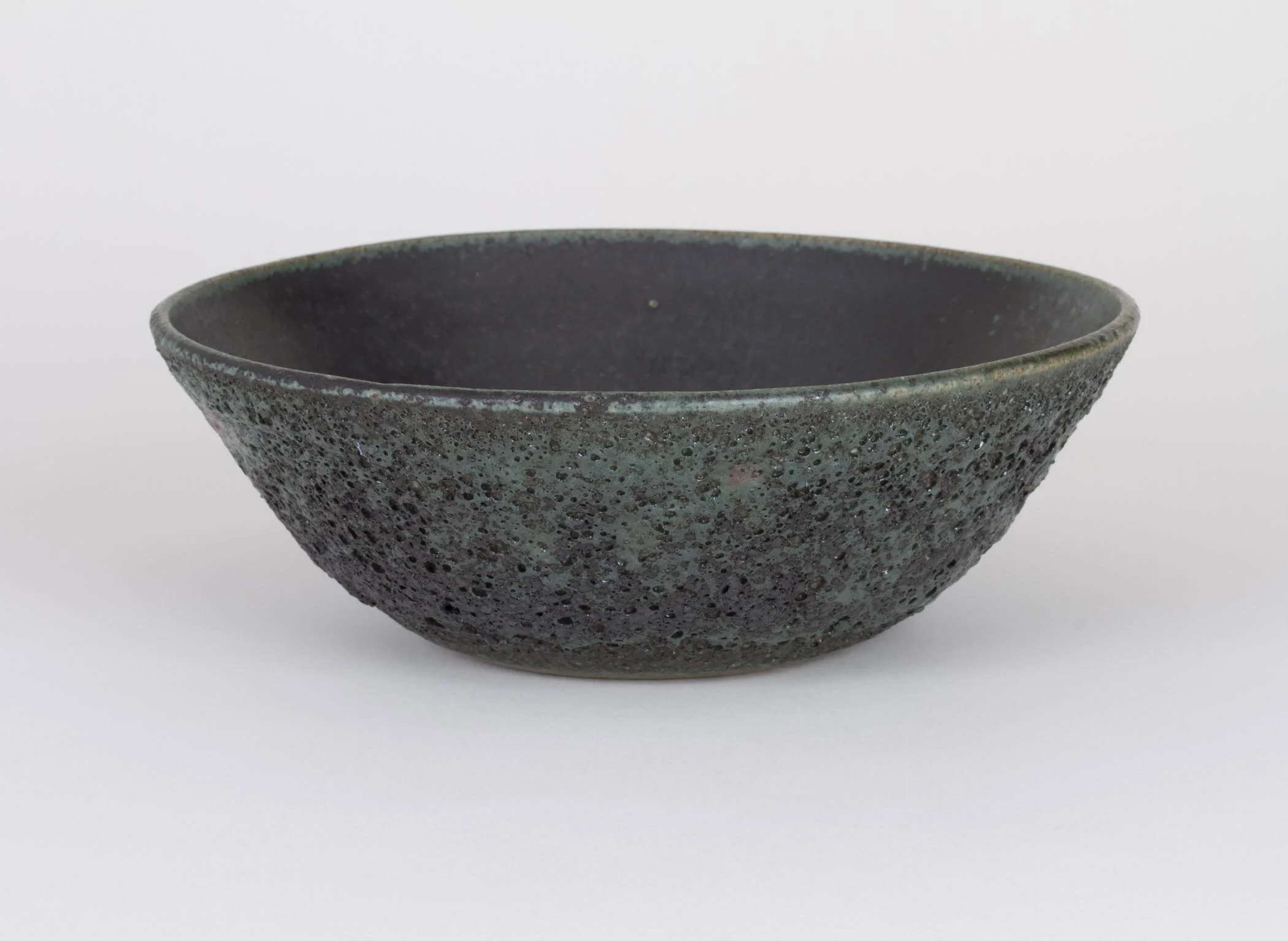 Metallic Green Crater Bowl