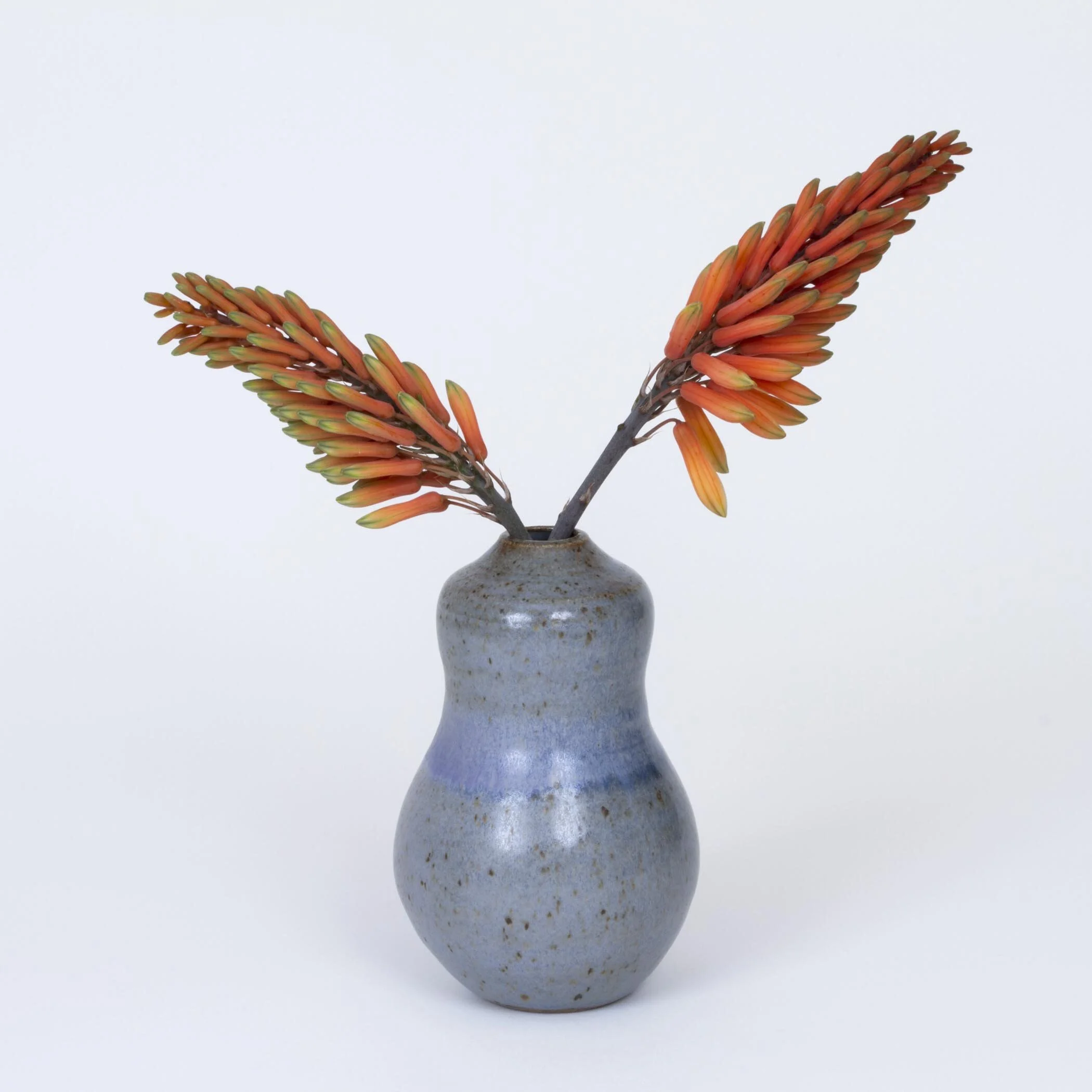 Blue Waisted Bud Vase