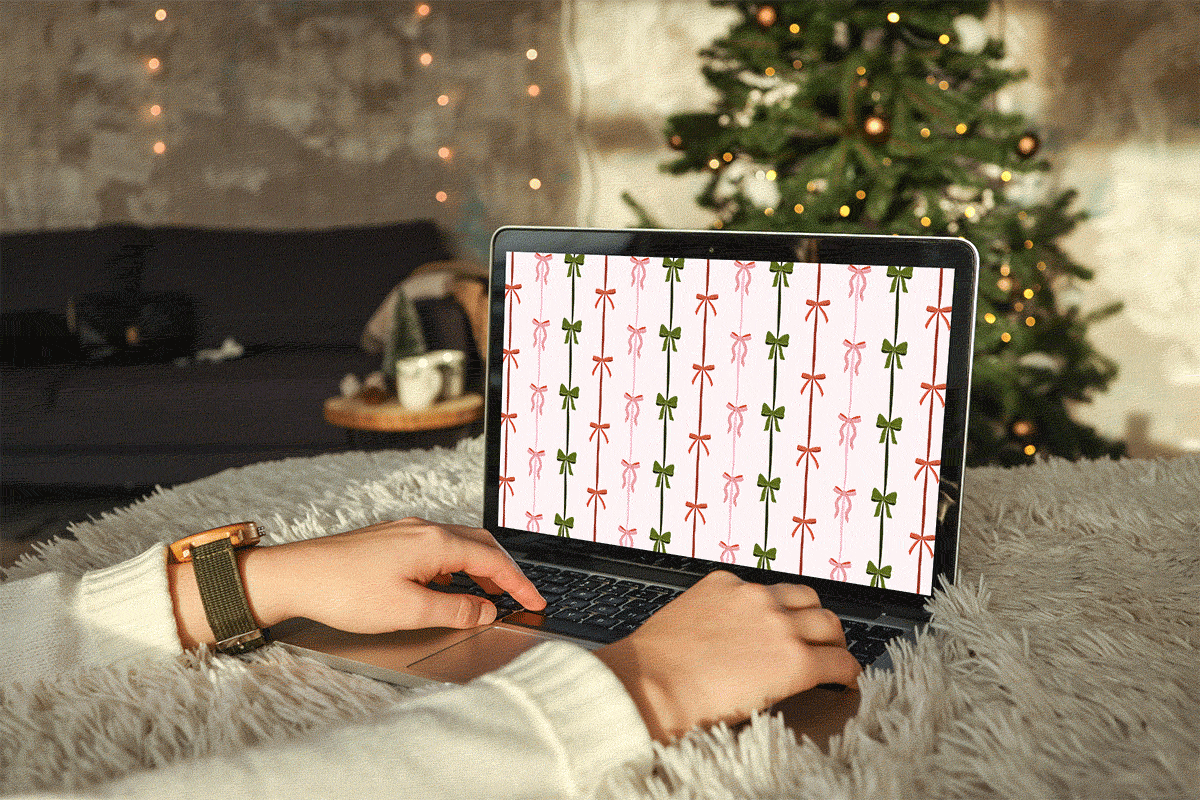 December Desktop Calendars on laptop