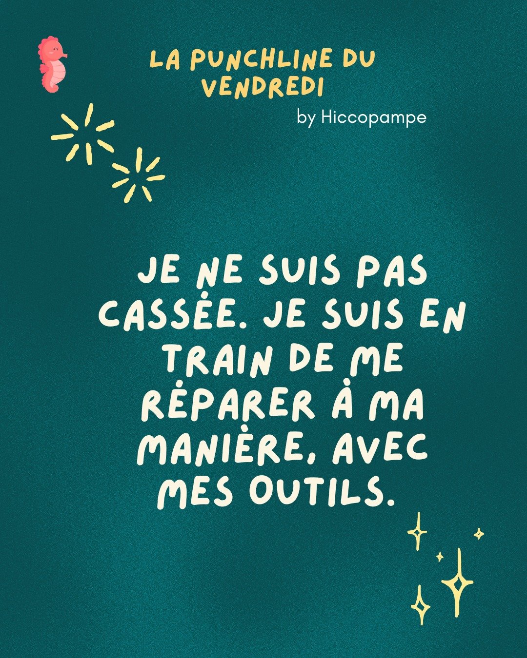 Cass&eacute;&middot;e ?
Non.
En reconstruction.

👉 Et votre fa&ccedil;on de vous r&eacute;parer est d&eacute;j&agrave; la bonne.

✨ Qui d&rsquo;autre avance &agrave; sa mani&egrave;re, avec ses propres outils ?

#R&eacute;silience #Clart&eacute;Int&