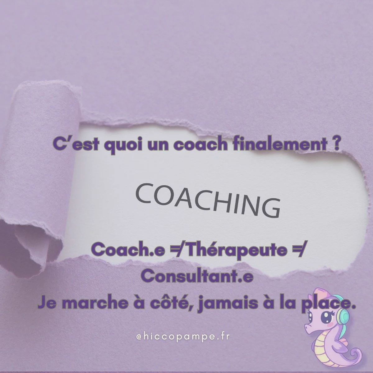 Je n&rsquo;ai pas de patients.
J&rsquo;ai des clients.

Je ne gu&eacute;ris pas.
Je ne soigne pas.
Je ne prescris pas.

Mon m&eacute;tier, c&rsquo;est autre chose : accompagner, &eacute;clairer, co-construire&hellip;
et marcher &agrave; c&ocirc;t&eac