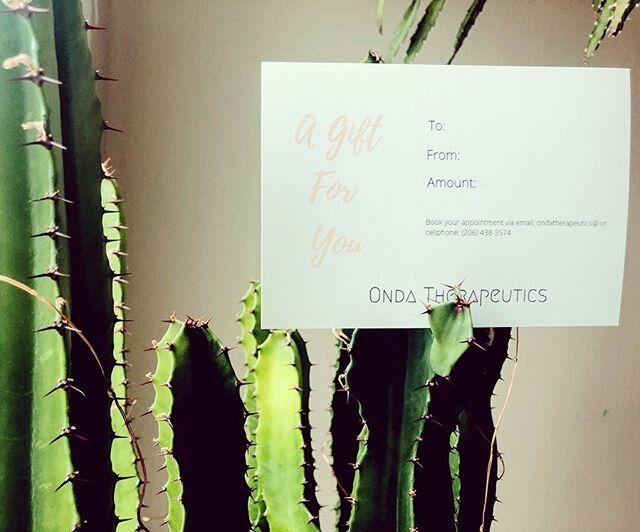 ✨Hey you! ✨Did you know that I have gift cards for sale? Probably not because I have never displayed these beauties on here. 
Did you also know that Onda Therapeutics, LLC is a one woman show who is being asked to keep her distance with her clients i