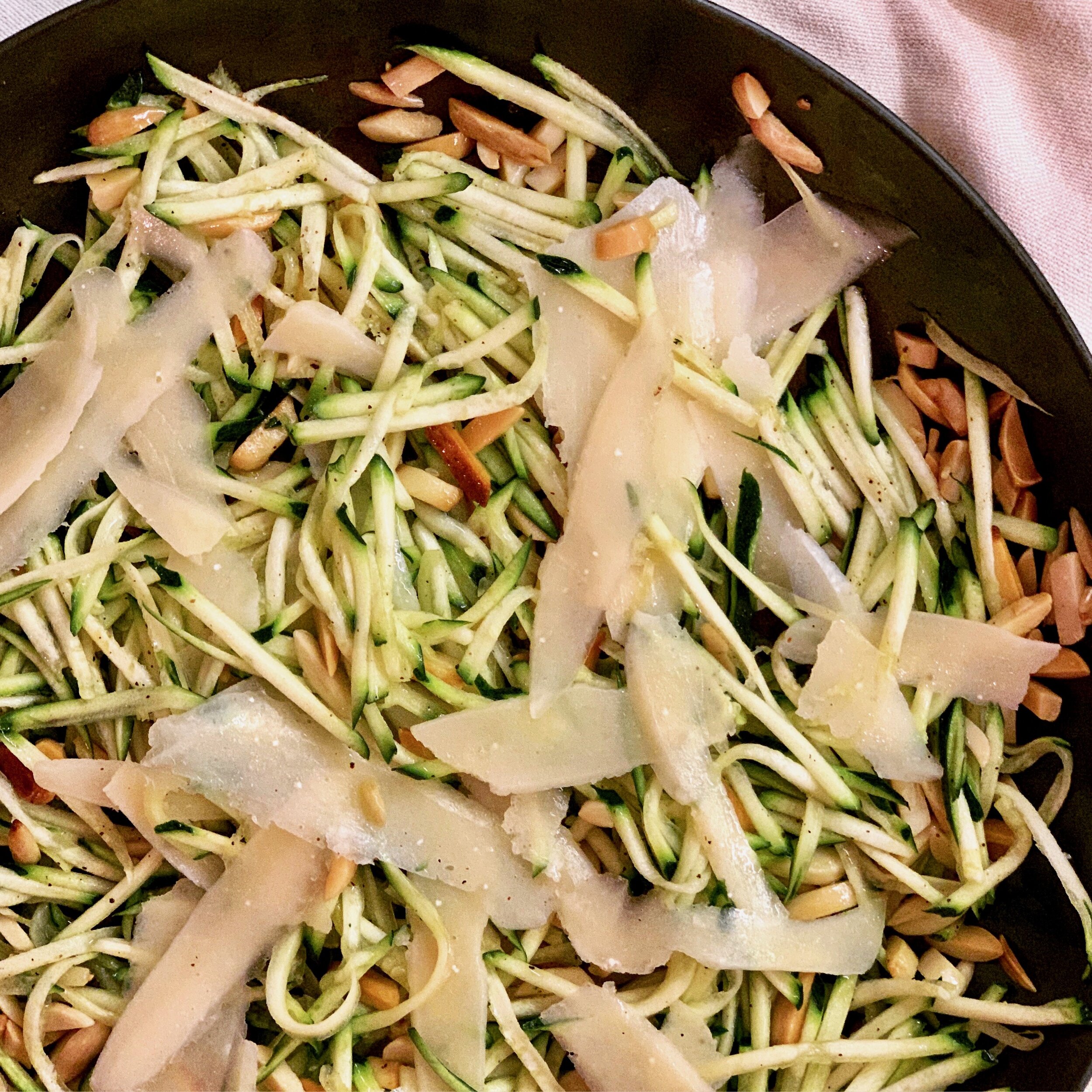 Sautéed Zucchini with Toasted Almonds and Pecorino