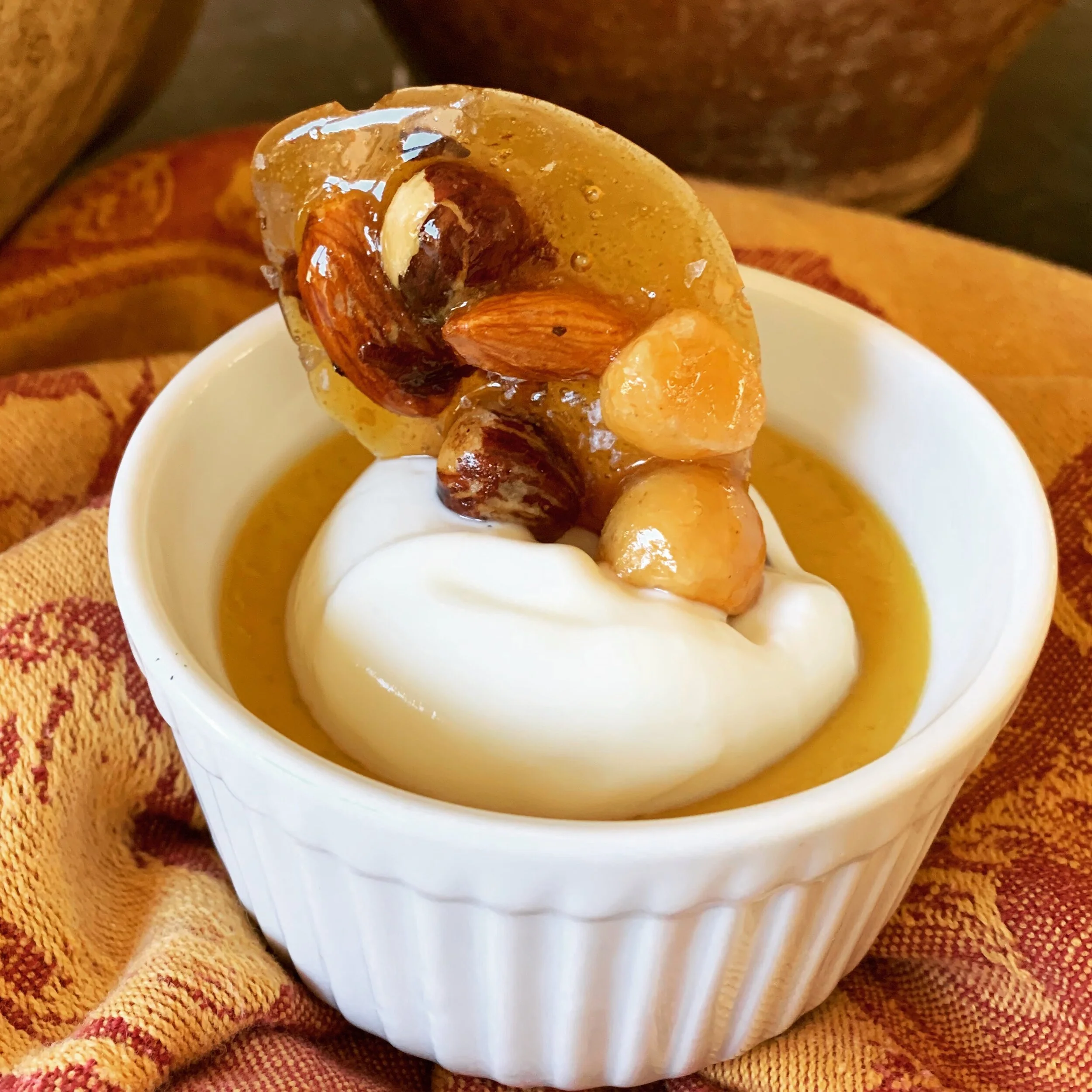 Coconut Pot de Crème with Toasted Coconut Chips &amp; Praline