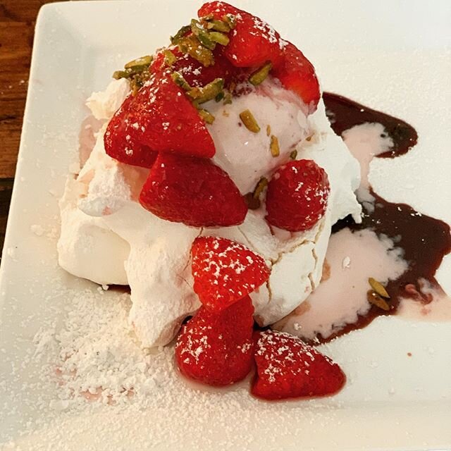 Celebrate local strawberry season now and if you are feeling like something special make individual pavlovas loaded with great strawberry ice cream, strawberries red wine reduction and sugared pistachios or skip the pavlova and it will still be yummy