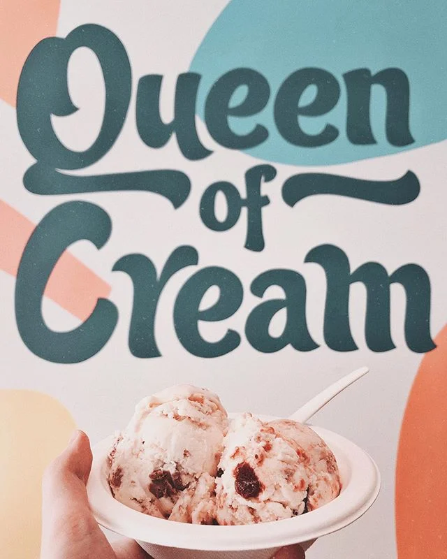 ice (s)cream(ed) for queen of cream&rsquo;s new store aesthetic. oh, and their $1 scoops to celebrate their grand opening by the plaza theatre.