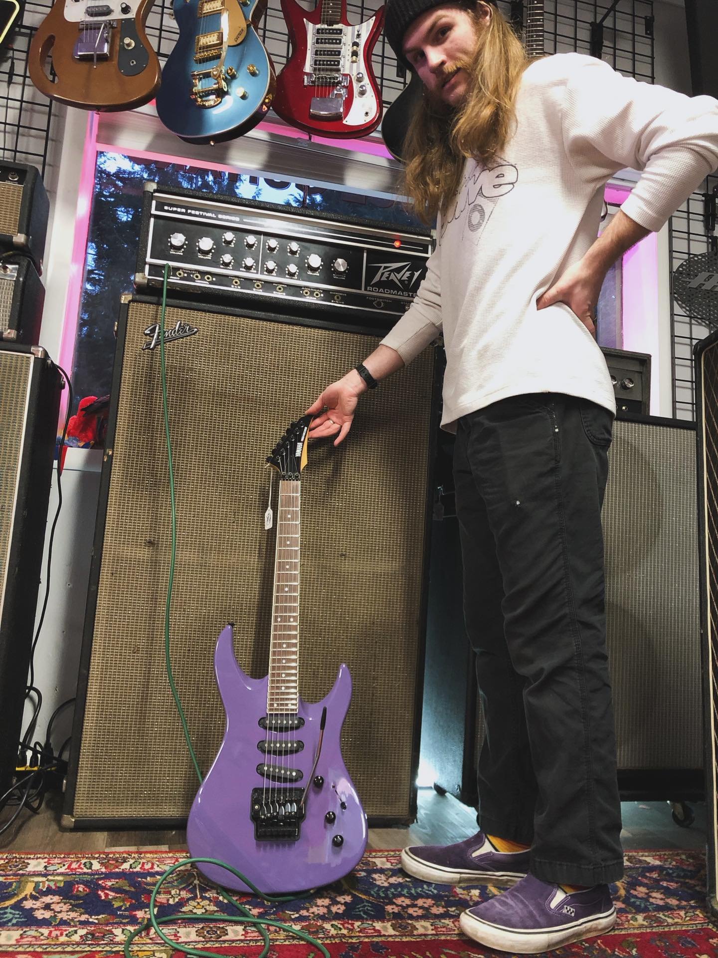 @fender didn't invent awesomeness, the Greeks did! Today @henryisrad and I assembled this massive amp setup... @peaveyelectronics Super Festival Roadmaster 200w tube head(serviced) $800 '66 2x15" Bandmaster cab w/ @eminence_speaker Legends $300 