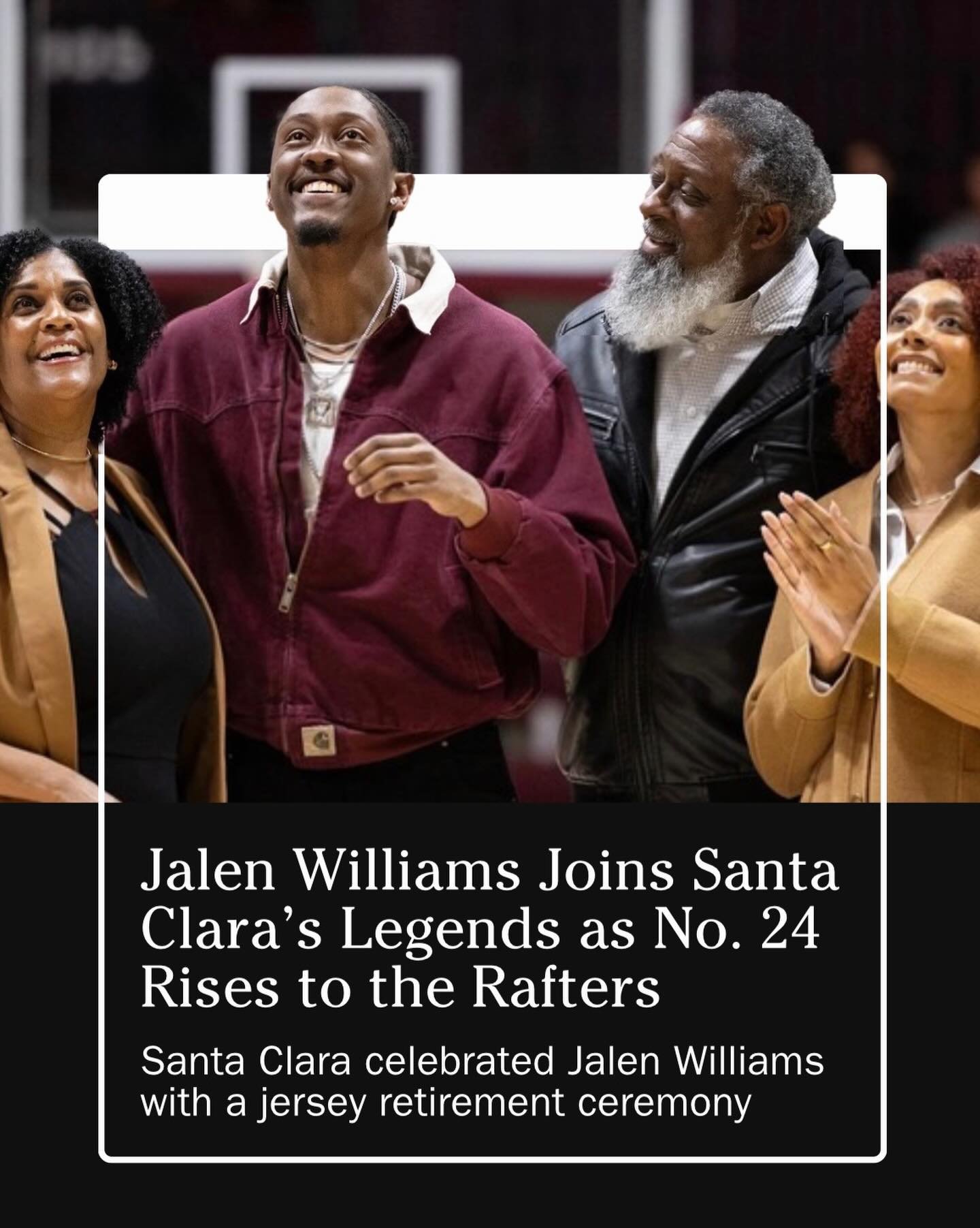 The Santa Clara Broncos men&rsquo;s basketball team hosted Utah Tech in a matchup highlighted by the halftime retirement ceremony for Jalen Williams &rsquo;22 and his No. 24 jersey on Dec. 3rd. 

The Santa Clara Broncos men&rsquo;s basketball team ho
