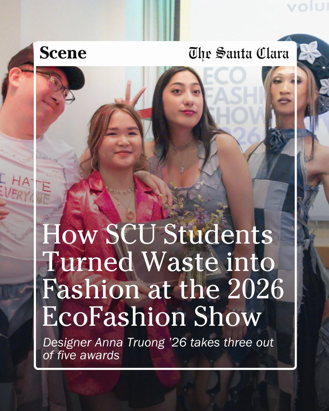 From old jeans, to thrifted ties and discarded fabrics, Santa Clara University students spent months turning second hand materials into runway-ready fashion.

The University&rsquo;s annual EcoFashion Show challenges student designers to create origin