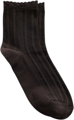  Pointelle half crew socks  64% cotton, 36% synthetic  $12.95 