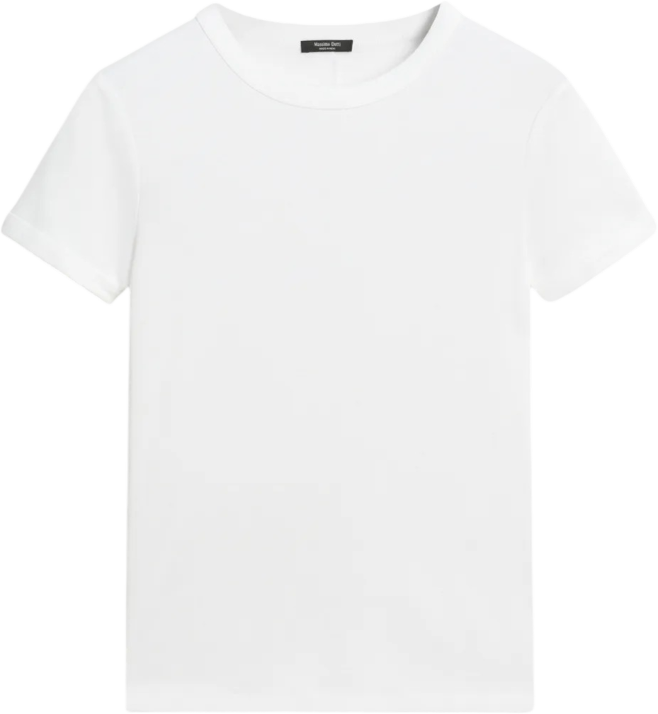 Massimo Dutti ribbed short sleeve cotton T-shirt