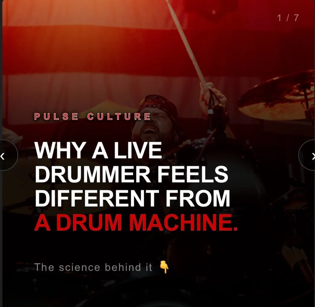 Science just explained what drummers already knew.

There&rsquo;s a reason a live drummer hits different.

It&rsquo;s not feel. It&rsquo;s not vibe. It&rsquo;s physics. 👇

#PulseCulture #drummer #drumscience #musicfacts #feelitbeforeyouhearit drumme
