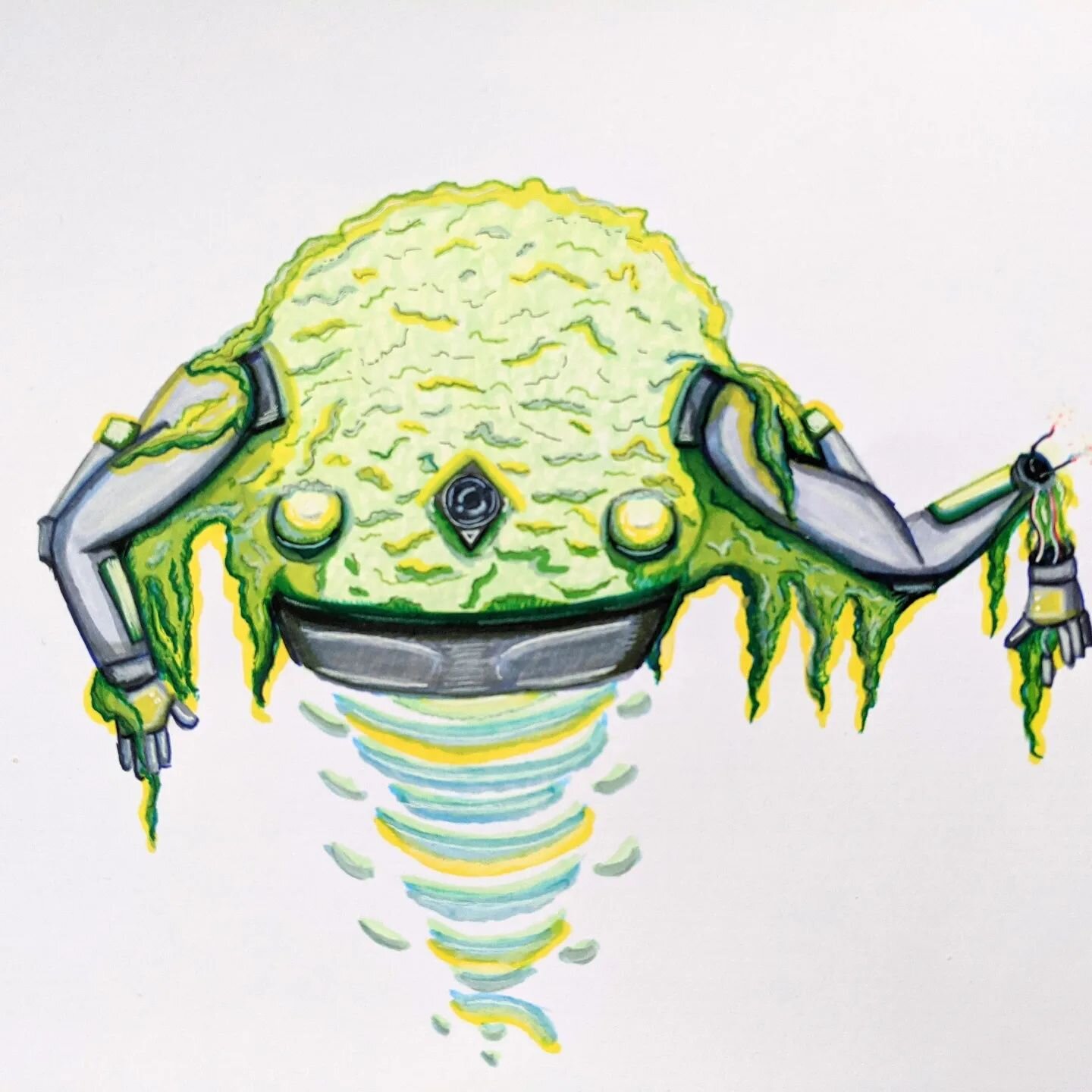 Little mushroom orb buddy! Spore Drone by @willapaints for the #EraofSilence

These semi-intelligent fungus units perform basic tasks for sentient life. 
.
.
.
.
.
#fungus #mushroom #scifi #fantasy #sciencefantasy #gameart #game #ttrpg #tabletopgames