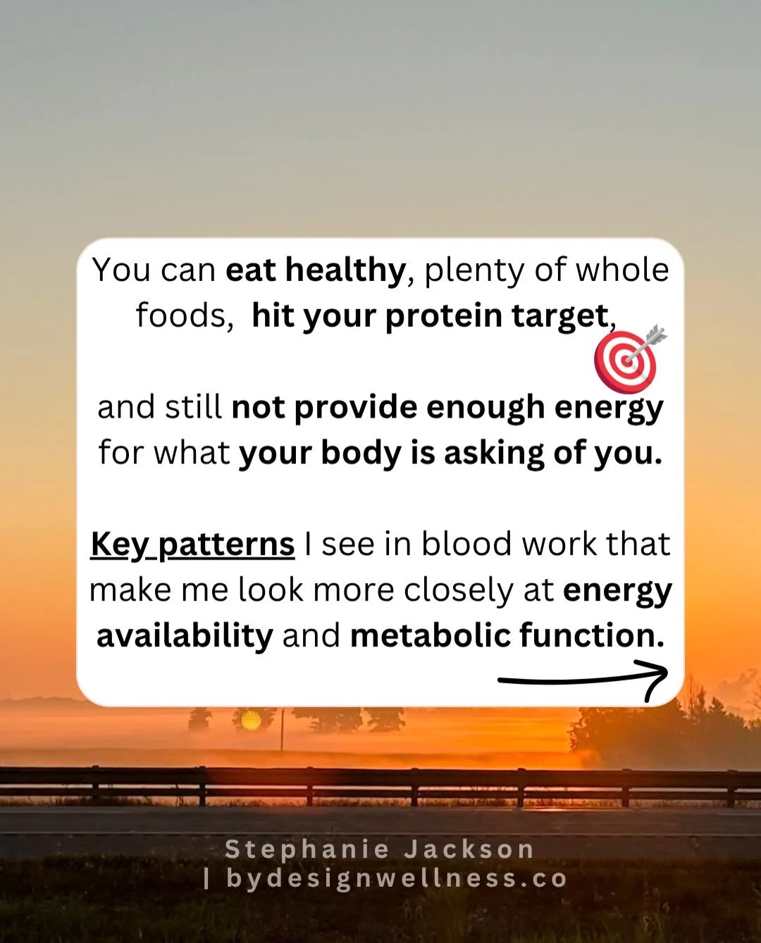 Physically full &ne; energetically fueled. 

🩸This is one of the most common (and most missed) patterns I see in functional blood work &mdash; someone eating &ldquo;enough,&rdquo; even hitting their protein goals, but still showing signs of chronic 