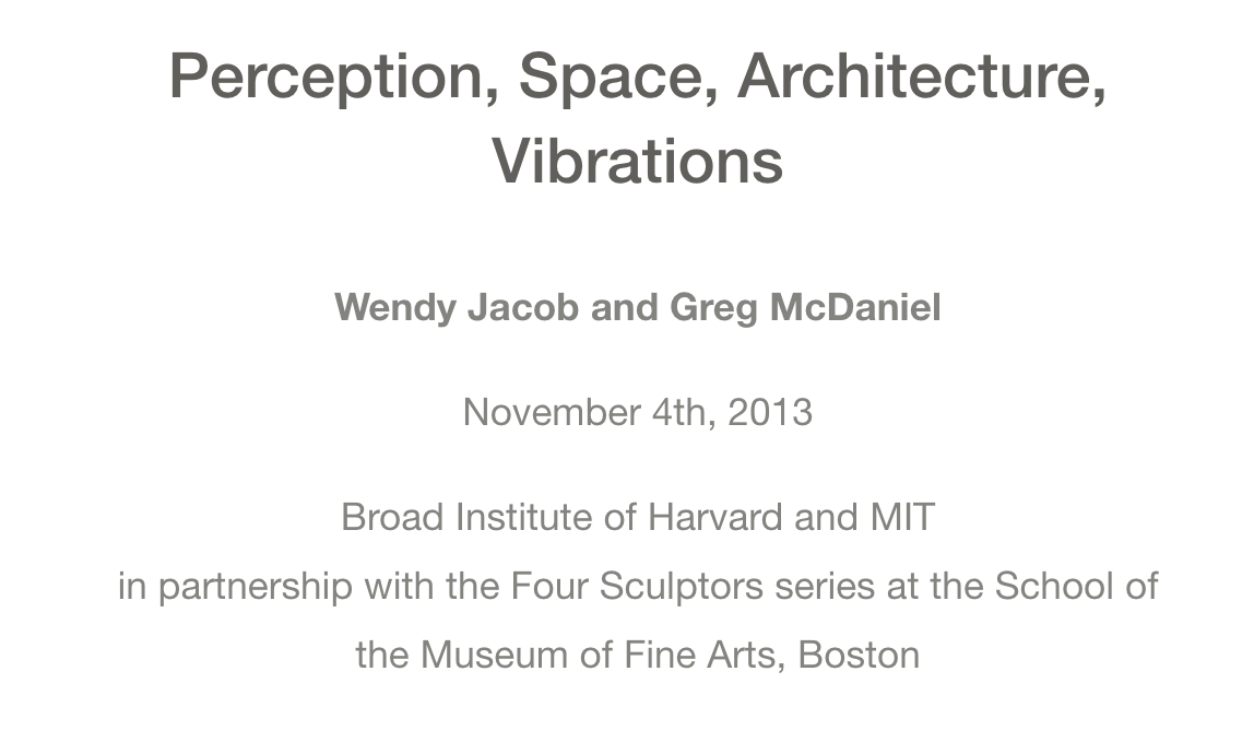 Perception, Space, Architecture, Vibrations