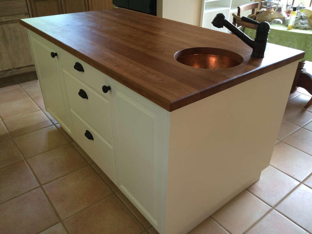 Kitchen Island With Stained Wood Top. .jpg