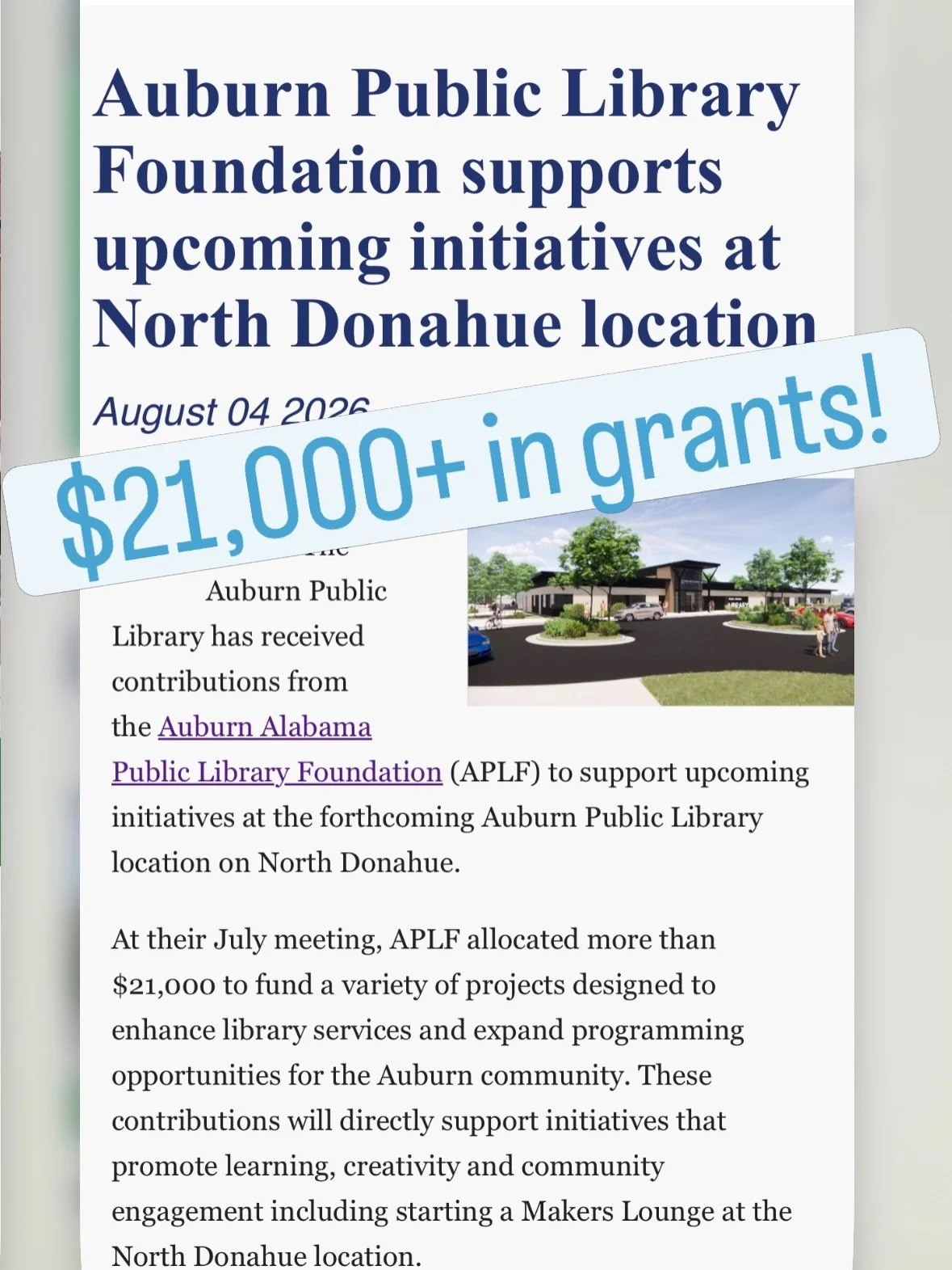 We&rsquo;ll give &lsquo;em something to talk about&mdash; how about our amazing APL Foundation donors?! 
 
Stock the new Makers Lounge ✅
Provide enrichment and whimsy ✅
Shelve brand new books ✅

Done. Done. And done. Library people are some special p