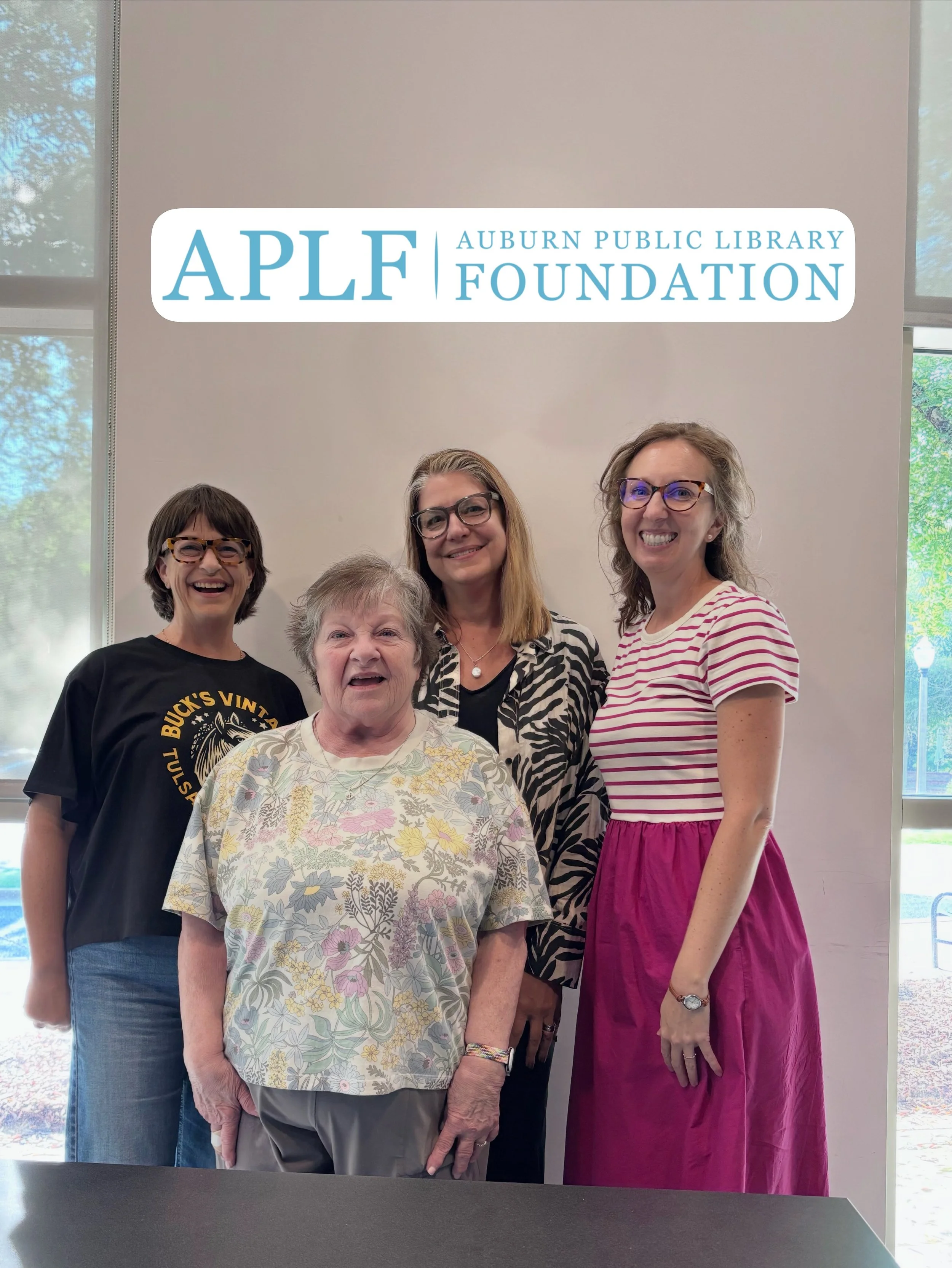 We thought it was high time we peeked out from behind our books to introduce ourselves 📖 👋🏻

Meet the APL Foundation board&mdash;the folks making sure your donations directly support the joy of the Auburn Public Library. 

Left to right:
Connor Lo