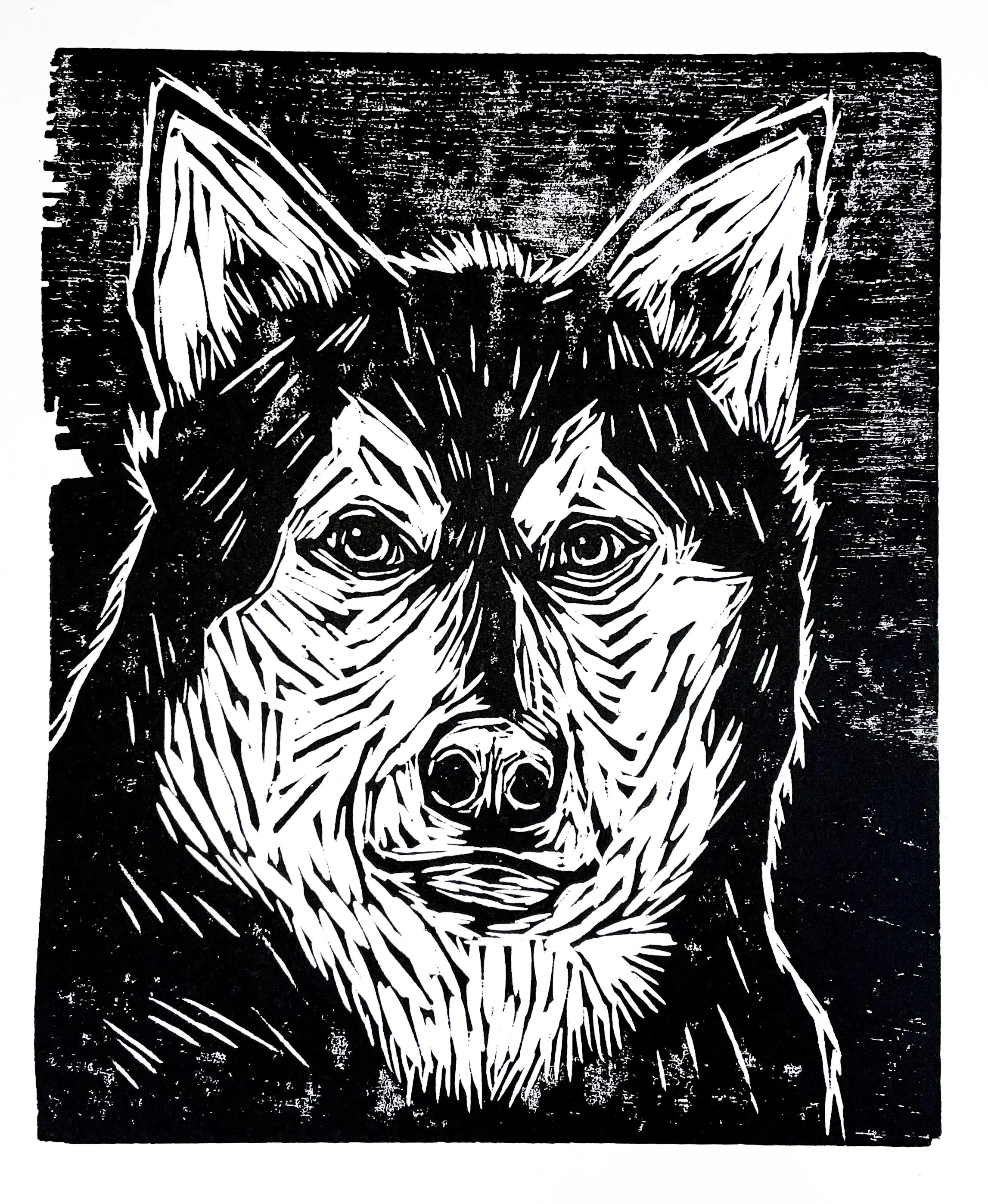  “Dakota” woodcut print edition commission, hand-printed in 2021. 