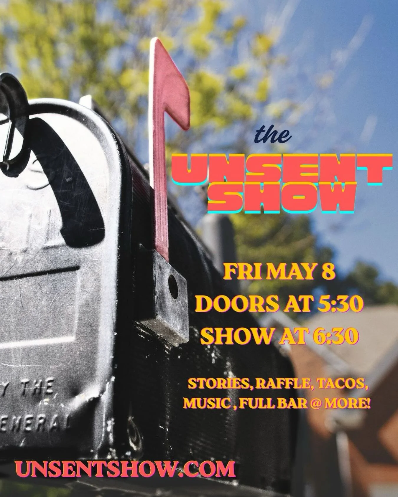 We can&rsquo;t wait to see you all May 8 for our last show of 2026! Get your tickets and raffle tix today and join us for a beautiful, cathartic night of stories, community, connection, laughter, tears and all the feels. 

Our line up is so fire! We 