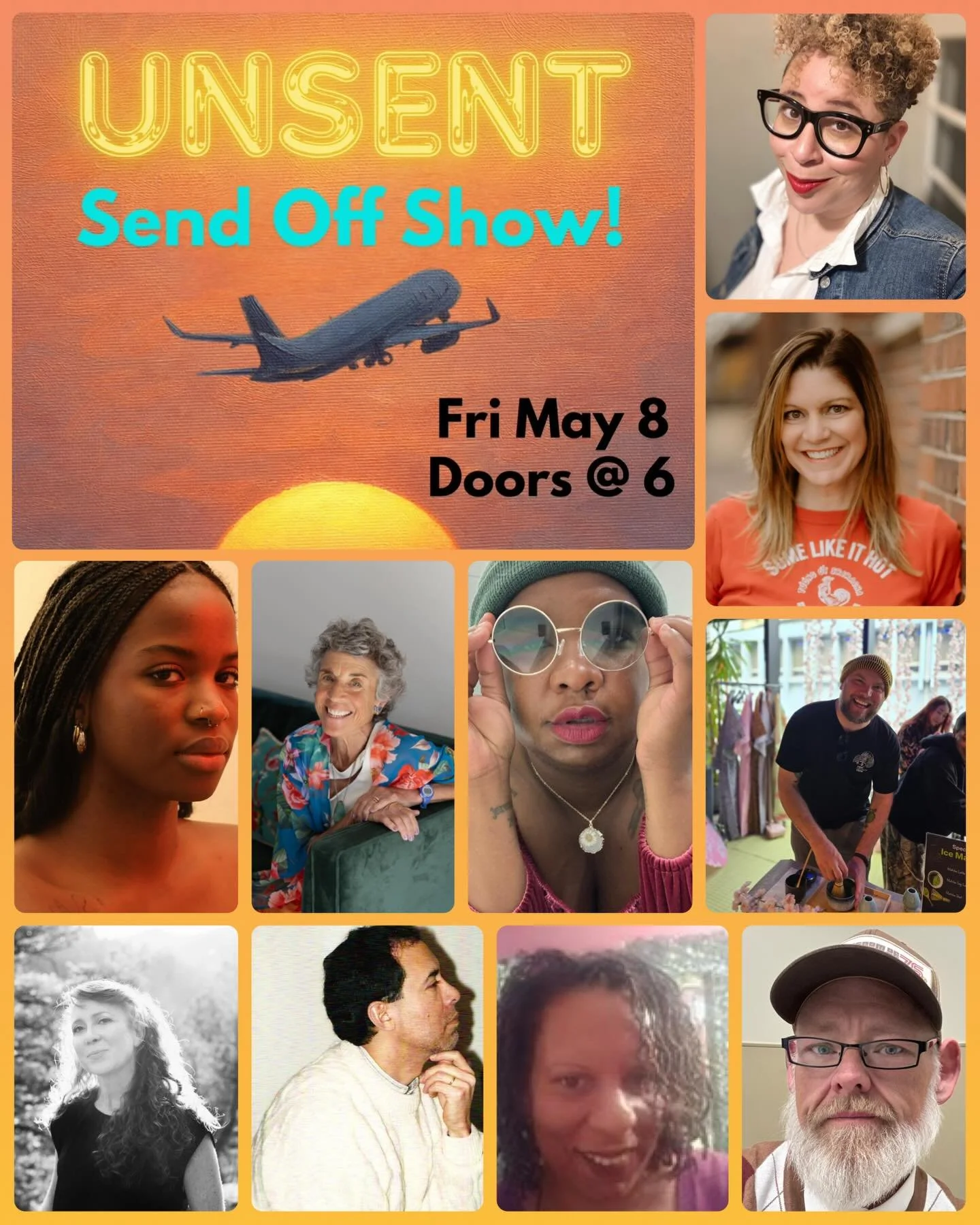 In just 3 short weeks, 10 brave &amp; beautiful readers will get on the Unsent mic to share messages they wrote but never sent! And we cannot wait. 💌

Prepare for a night full of laughter, tears and all the feels! We introduce you to our 🔥 line up: