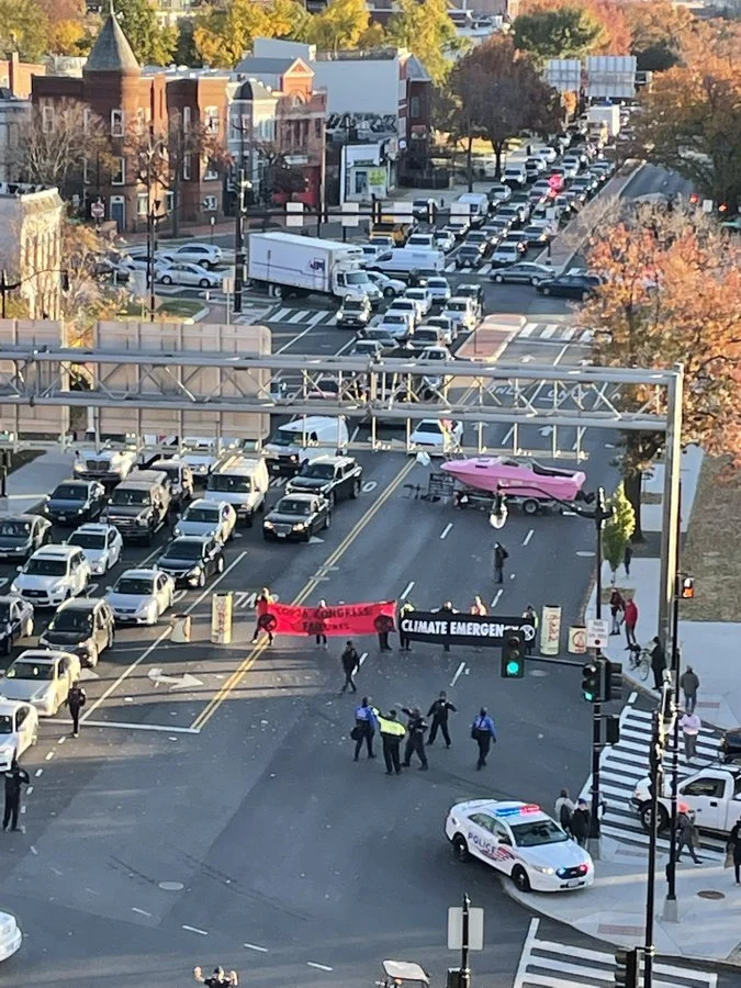 Rebels Use Pink Boat to Gridlock Traffic in DC 